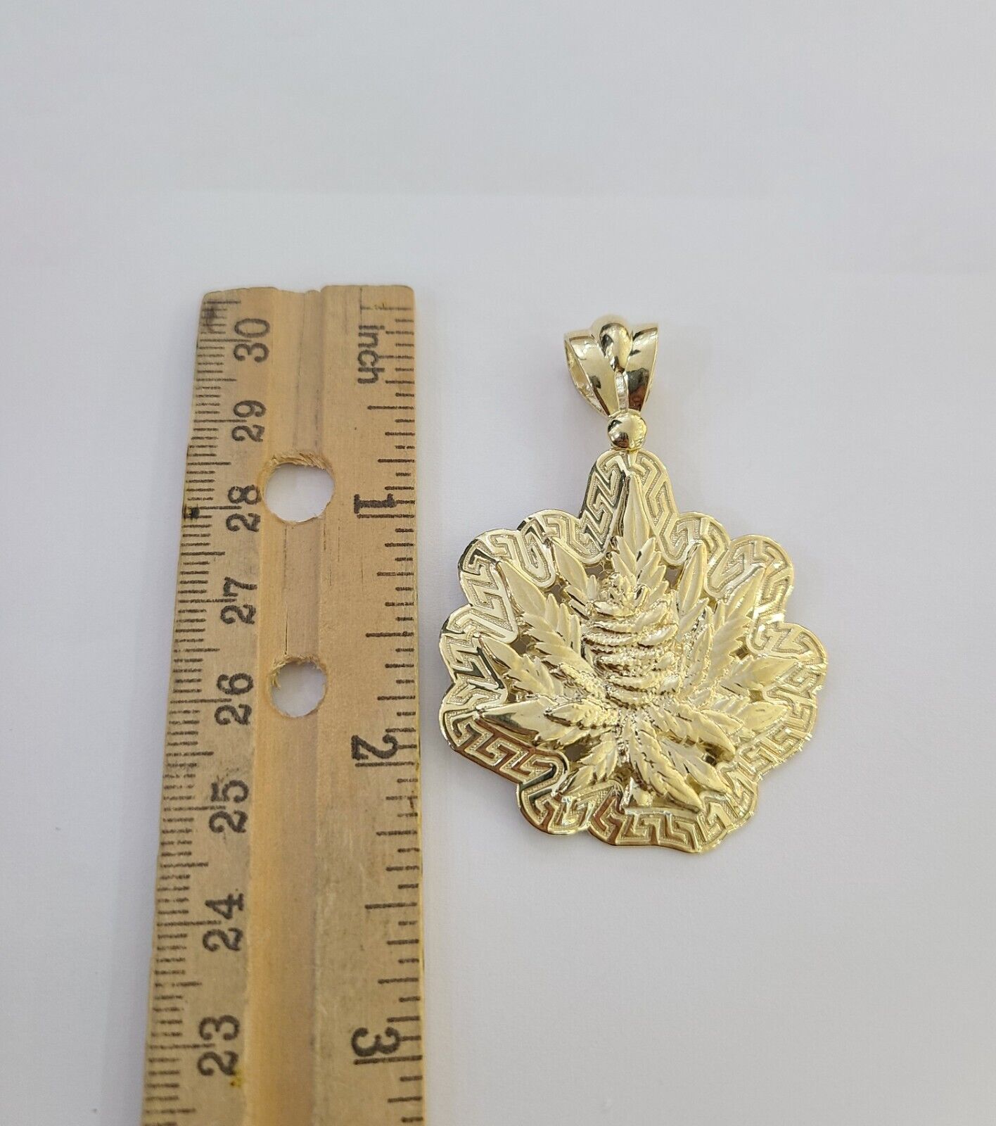 10K Real Yellow Gold Marijuana Leaf Charm Pendant High Weed Gold 10kt - GoldenlinQ