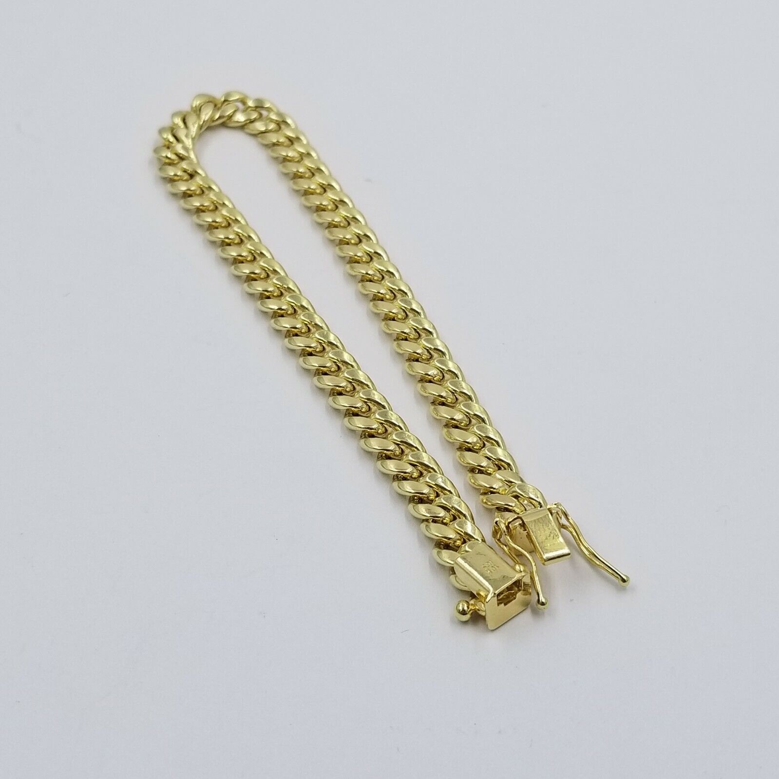 10K Real Yellow Gold Miami Cuban Bracelet 6mm Link 7 inch Box Lock - GoldenlinQ