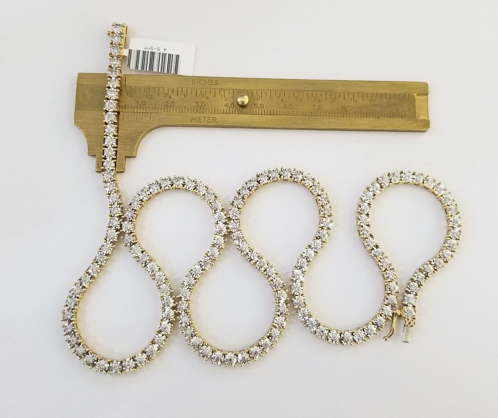 10k Real Yellow Gold Real Diamond Tennis Chain Necklace 2.57CT 22" Inch - GoldenlinQ