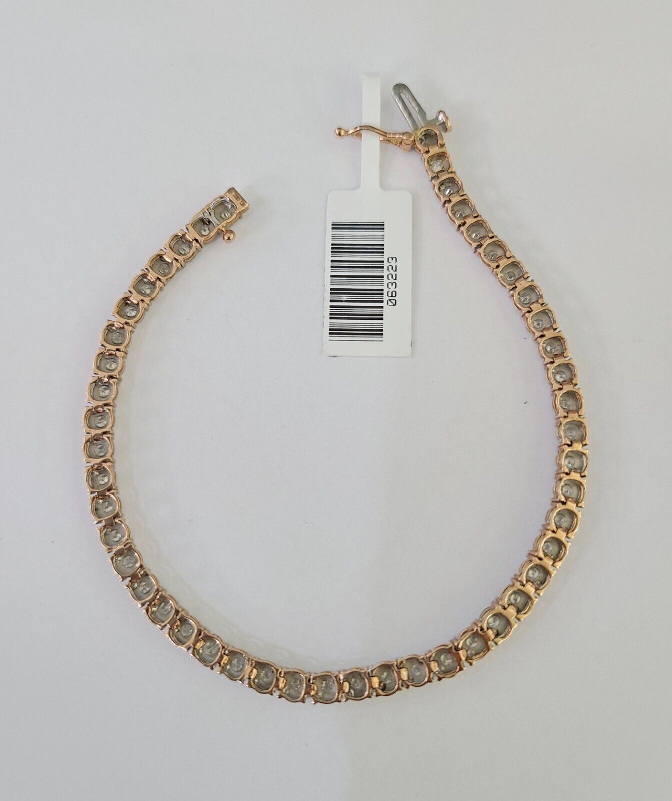 10K Rose Gold Diamond Bracelet Women Ladies 7" REAL Genuine Gold - GoldenlinQ
