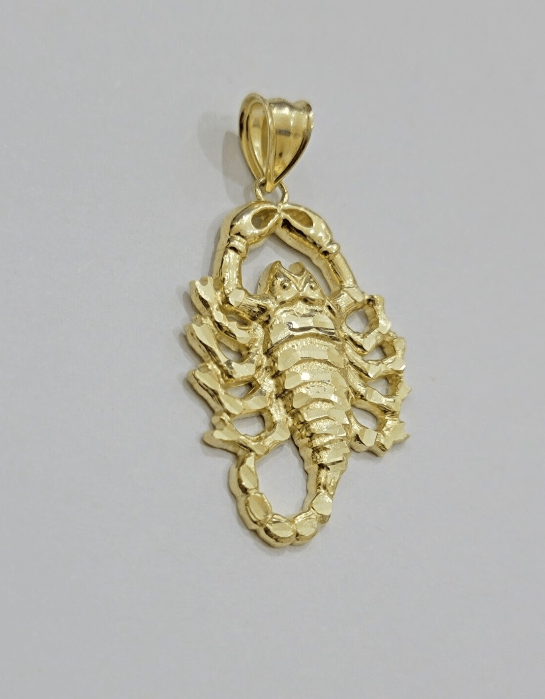 10k Scorpio Charm Pendant 1.8'' Real 10kt Yellow Gold For Chain & Necklace SALE - GoldenlinQ