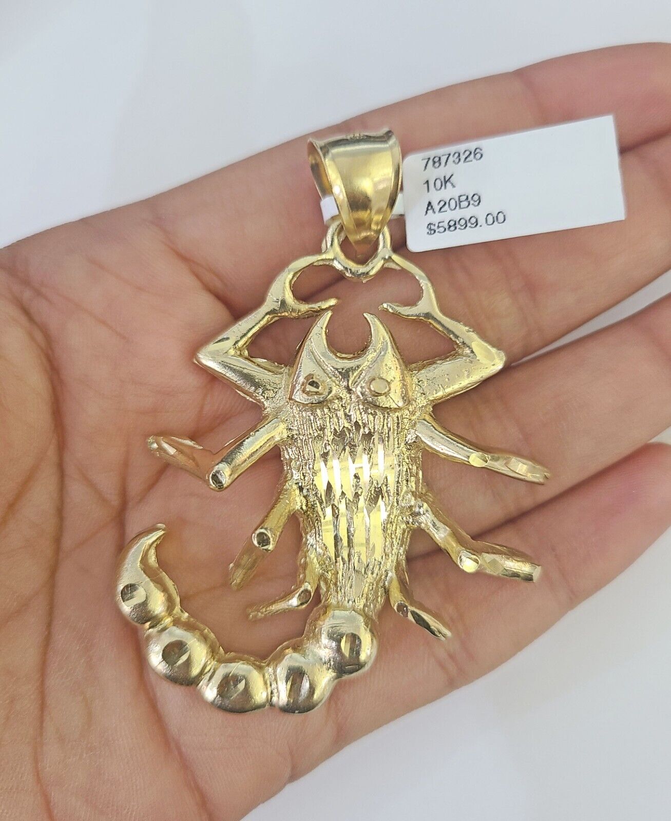 10K Scorpion Charm Pendant Zodiac Sign Yellow Gold 2.5" Real 10k Real Genuine - GoldenlinQ