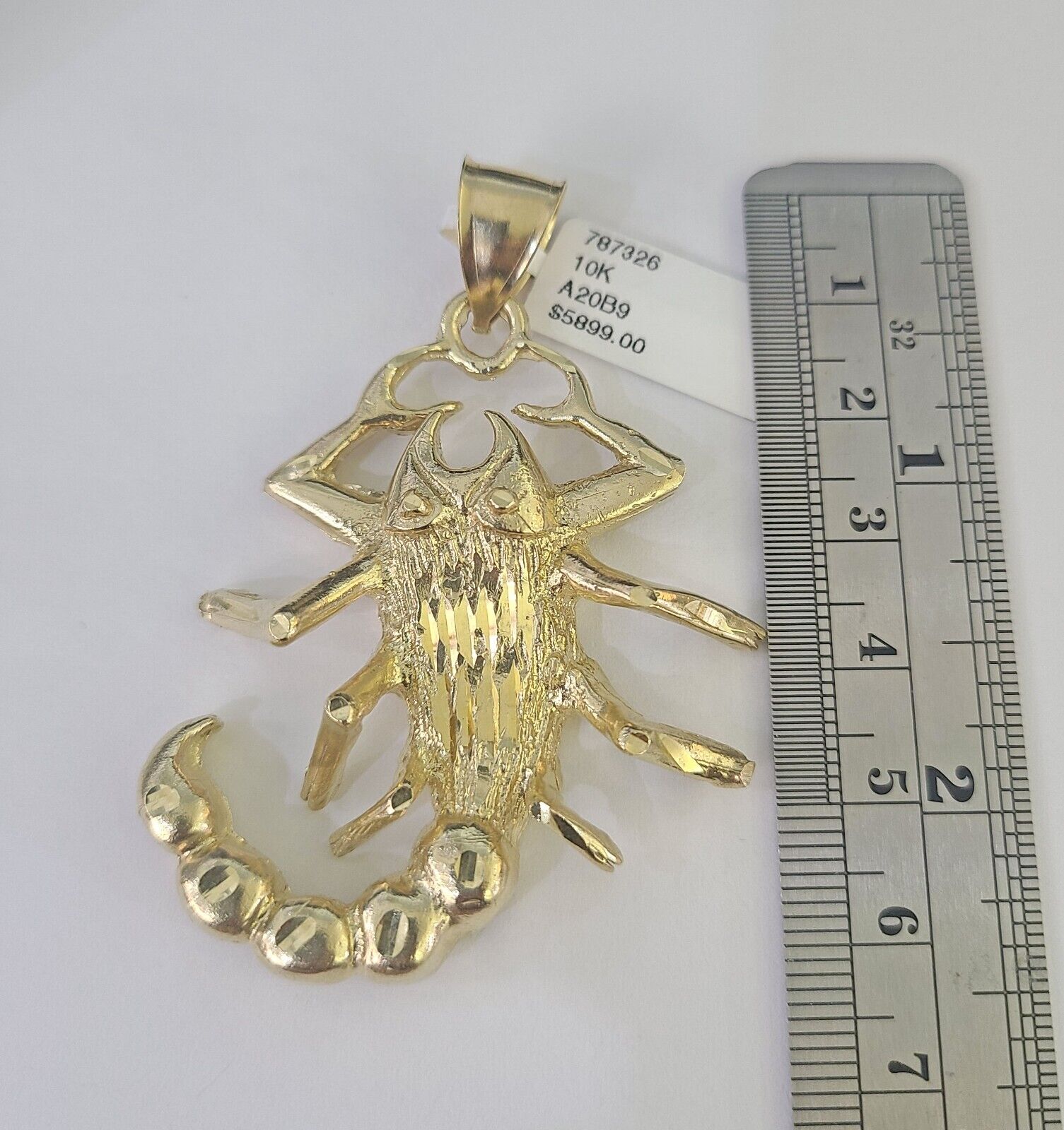 10K Scorpion Charm Pendant Zodiac Sign Yellow Gold 2.5" Real 10k Real Genuine - GoldenlinQ