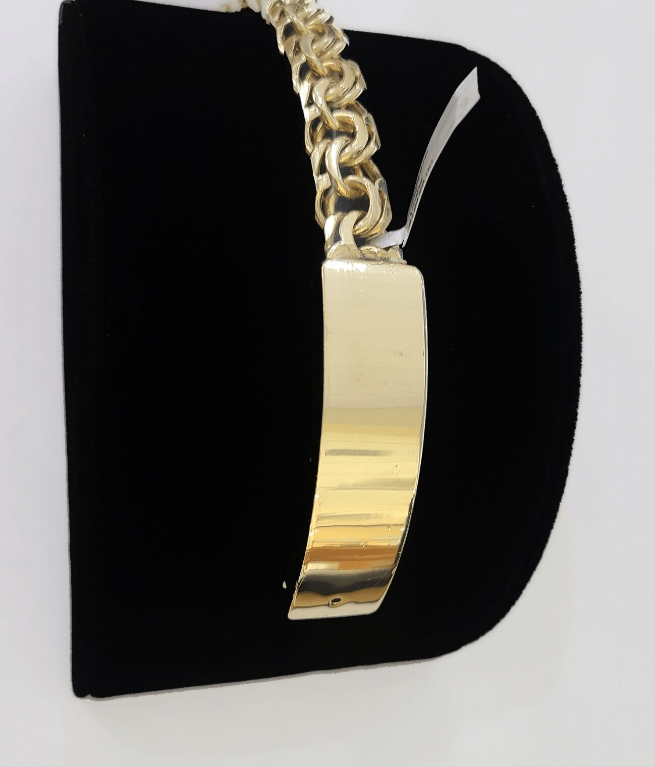 10k Solid Chino ID Bracelet Yellow Gold Size 8" 11mm Inches Box Lock Real 10kt - GoldenlinQ