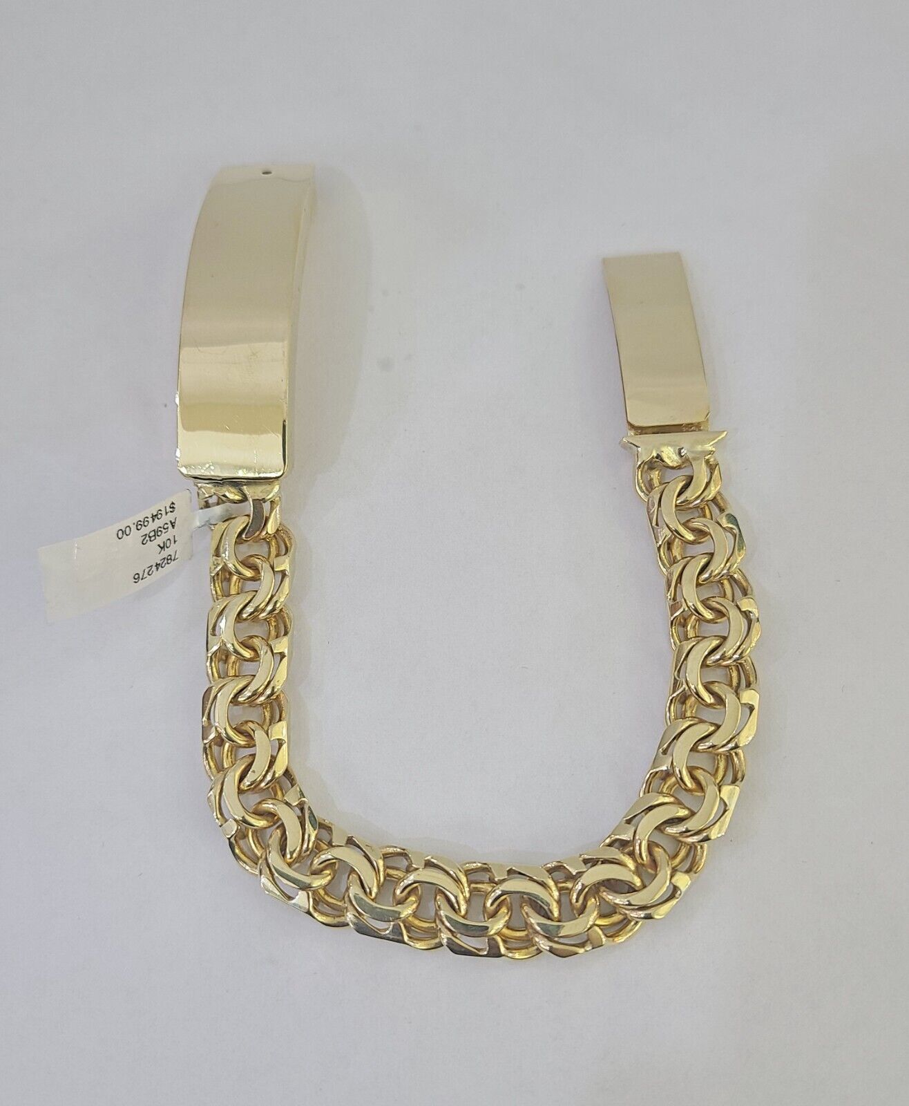 10k Solid Chino ID Bracelet Yellow Gold Size 8" 11mm Inches Box Lock Real 10kt - GoldenlinQ