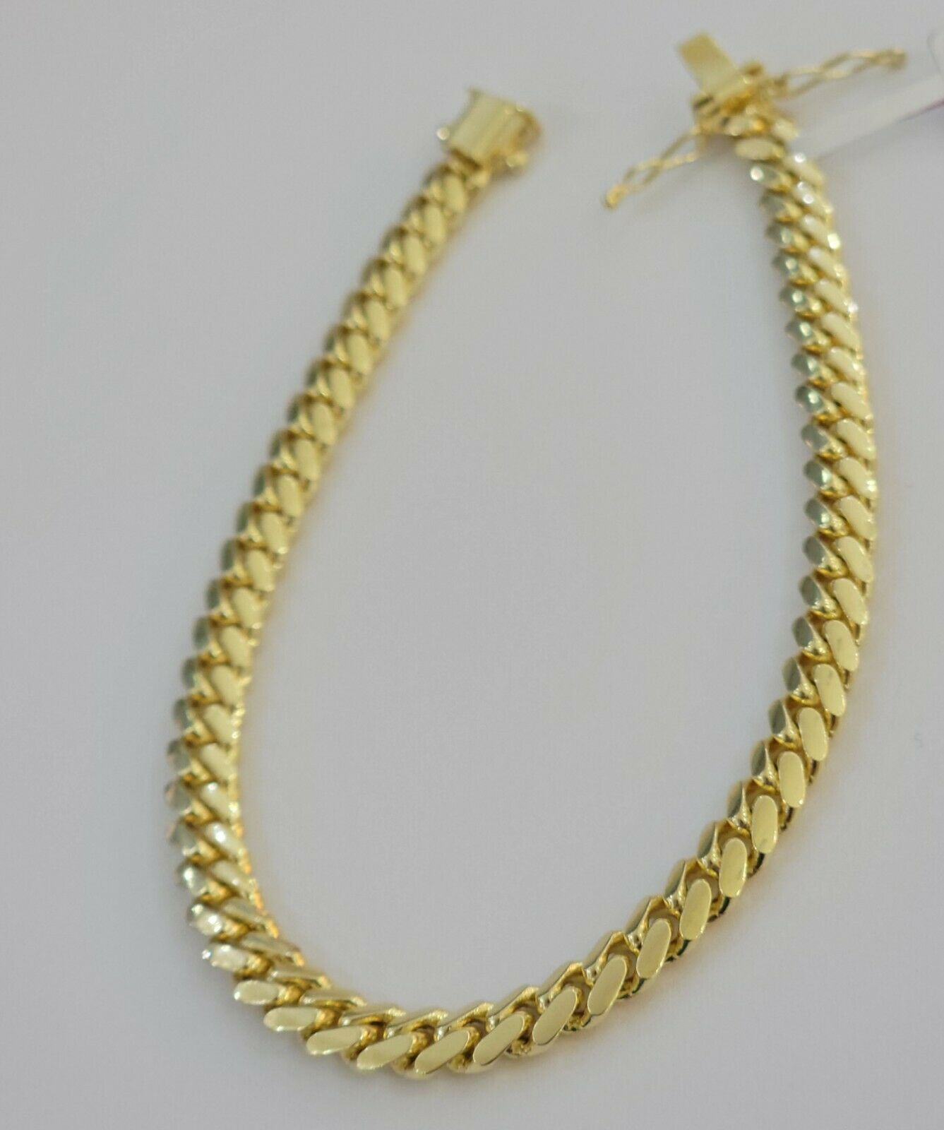 10k solid maimi cuban Link bracelet 7.5 Inch 6mm Real 10kt yellow Gold Men Women - GoldenlinQ