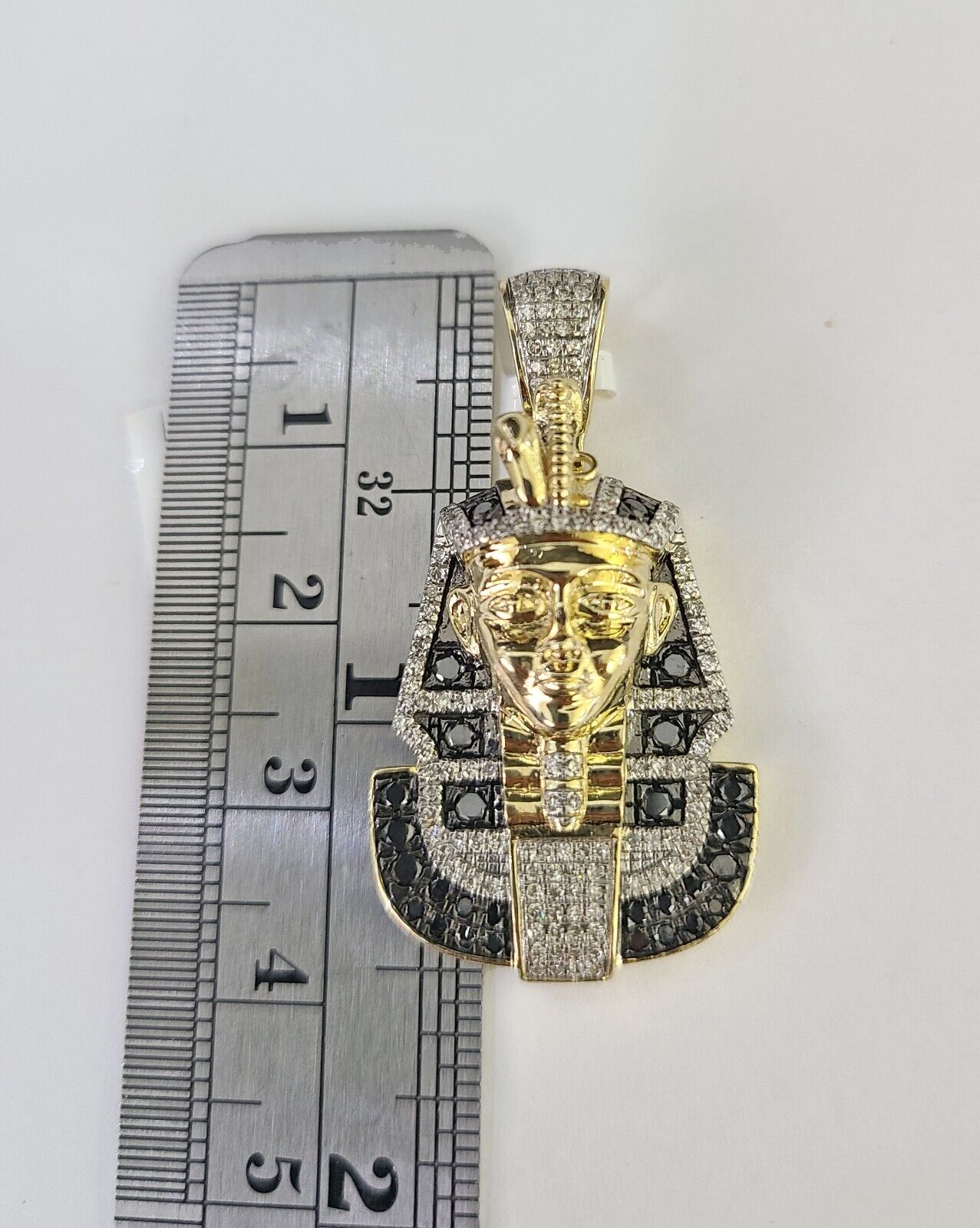 10k Solid Rope Chain Pharaoh Charm Diamond Set 4mm 20" - 28" Necklace Gold Yellow - GoldenlinQ