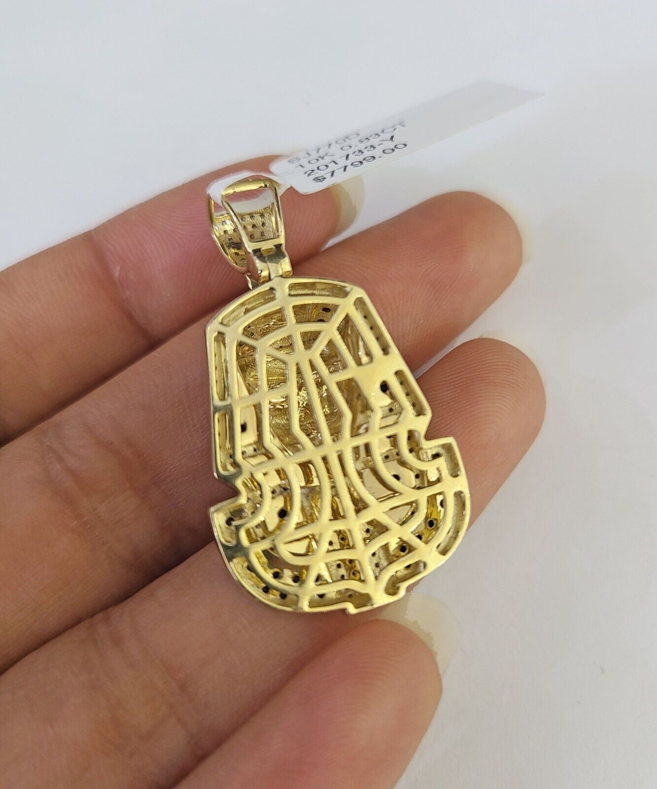 10k Solid Rope Chain Pharaoh Charm Diamond Set 4mm 20" - 28" Necklace Gold Yellow - GoldenlinQ