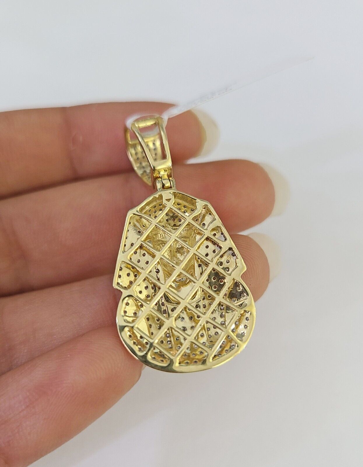 10k Solid Rope Chain Pharaoh Charm Diamond Set 4mm 20" - 28" Necklace Gold Yellow - GoldenlinQ