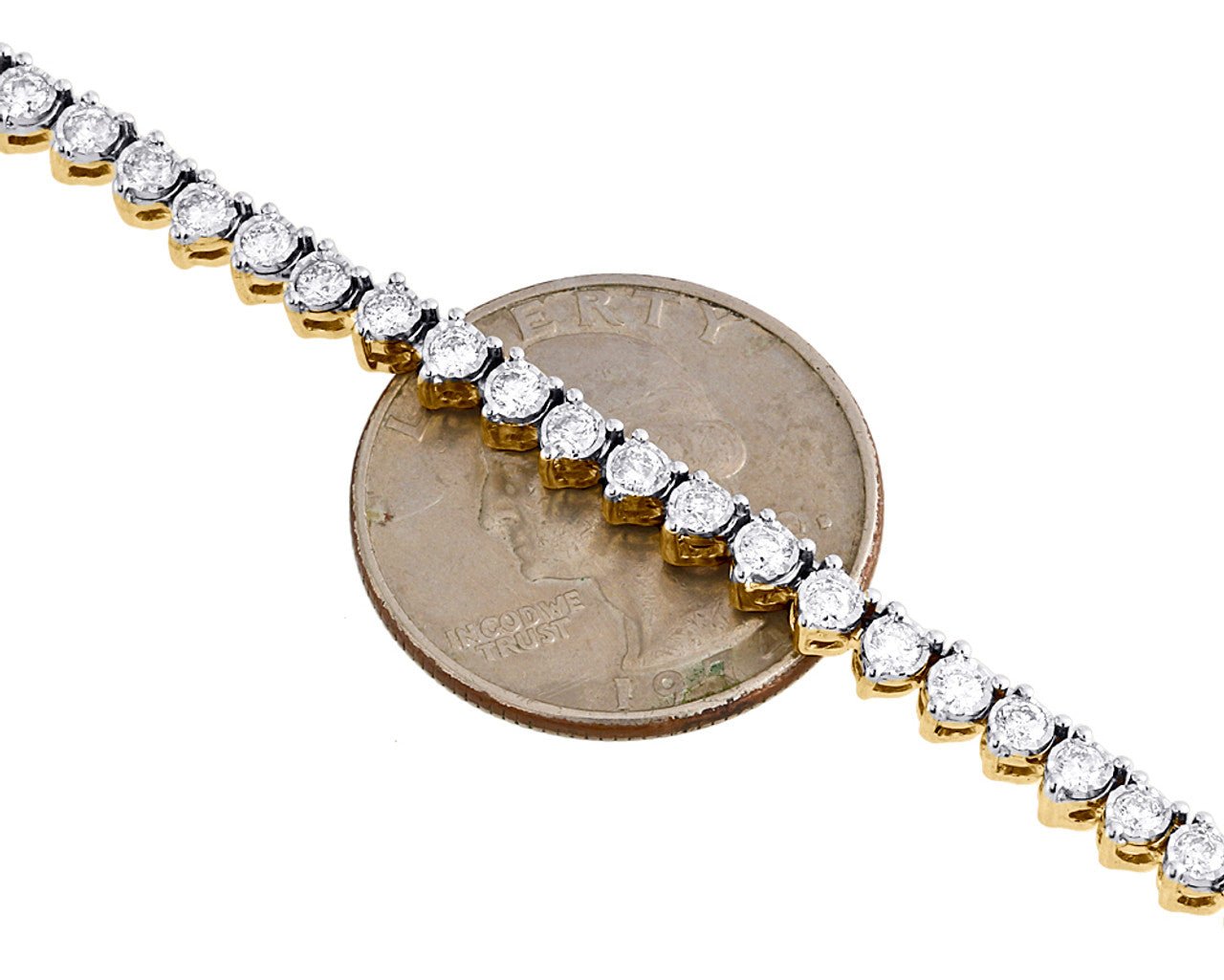 10k Solid Tennis Ice Chain Real Gold 18 Inch Necklace 4mm Genuine 1.50CT Diamond - GoldenlinQ