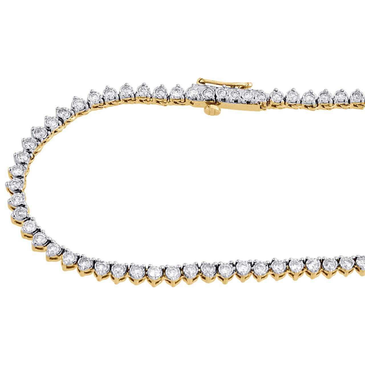 10k Solid Tennis Ice Chain Real Gold 18 Inch Necklace 4mm Genuine 1.50CT Diamond - GoldenlinQ