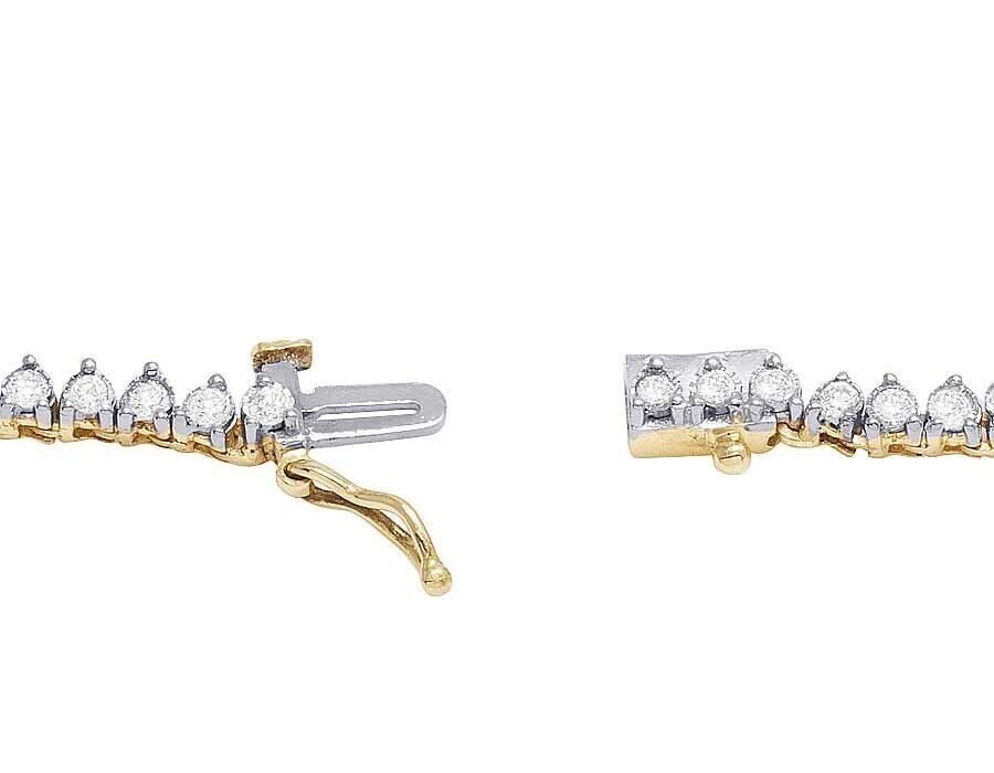 10k Solid Tennis Ice Chain Real Gold 22 Inch Necklace 3mm Genuine 1.85CT Diamond - GoldenlinQ