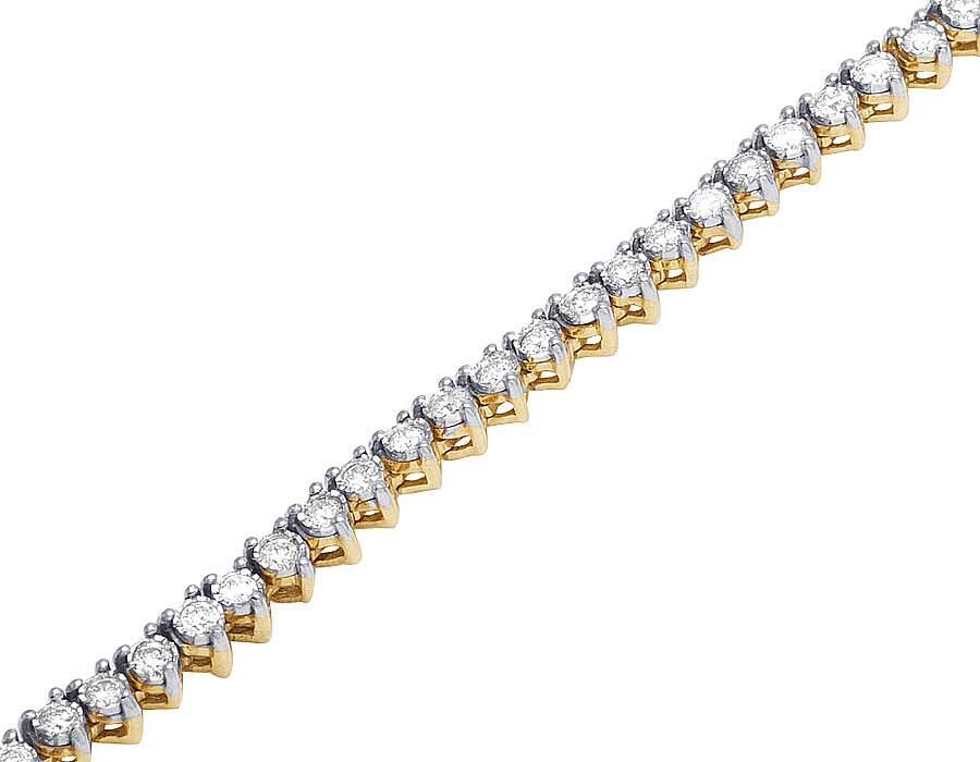 10k Solid Tennis Ice Chain Real Gold 22 Inch Necklace 3mm Genuine 1.85CT Diamond - GoldenlinQ