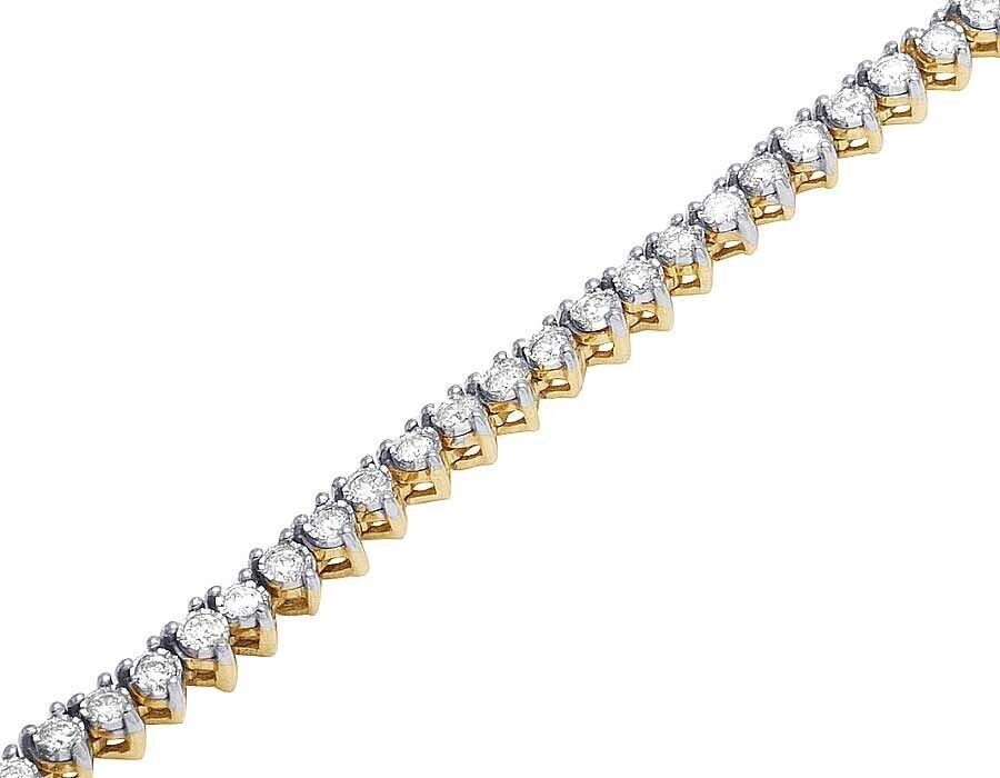 10k Solid Tennis Ice Chain Real Gold 22 Inch Necklace 3mm Genuine 1.85CT Diamond - GoldenlinQ