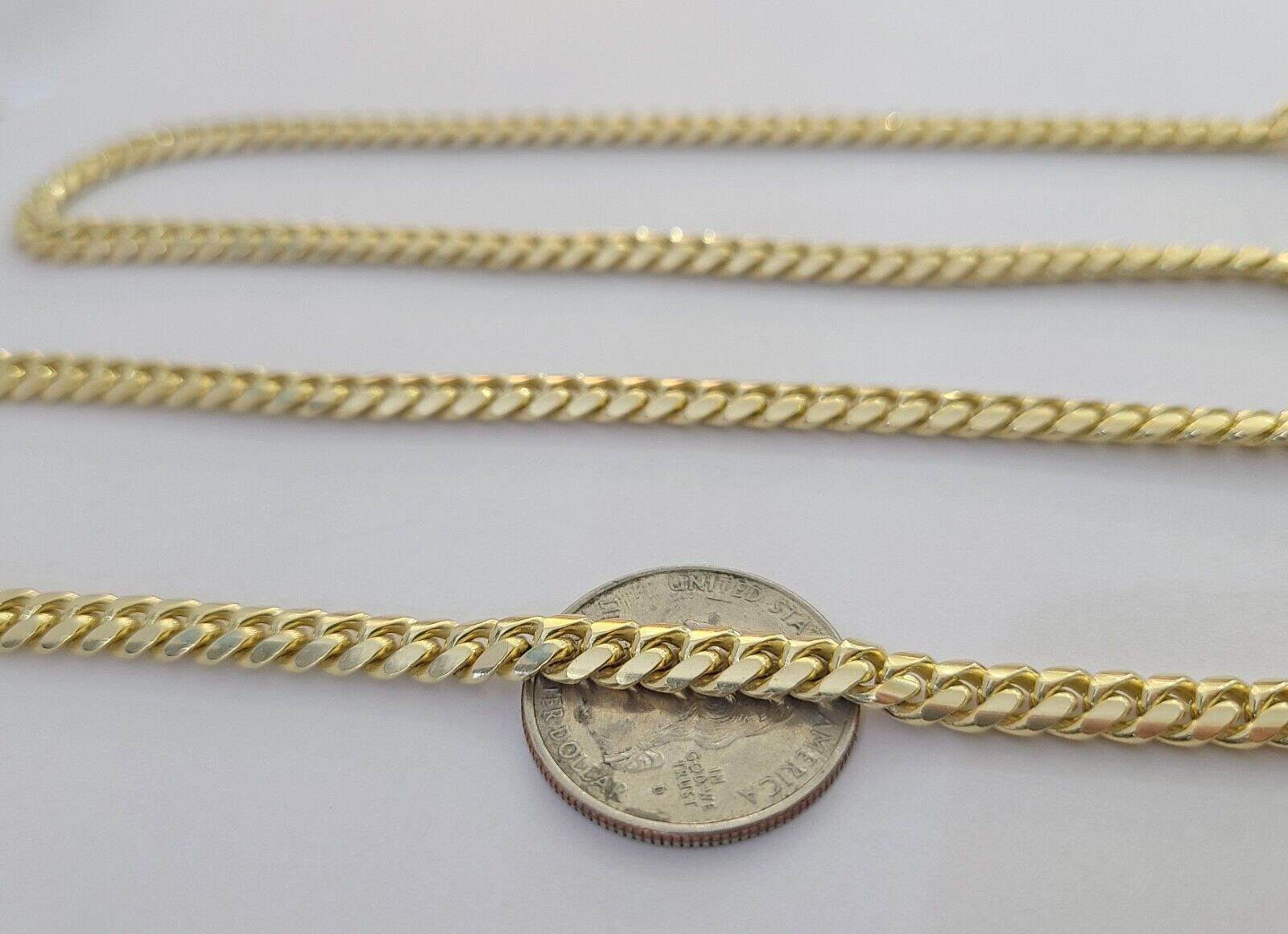10K Solid Yellow Gold 6mm Miami Cuban Link Chain Necklace 24" Inch 10Kt - GoldenlinQ