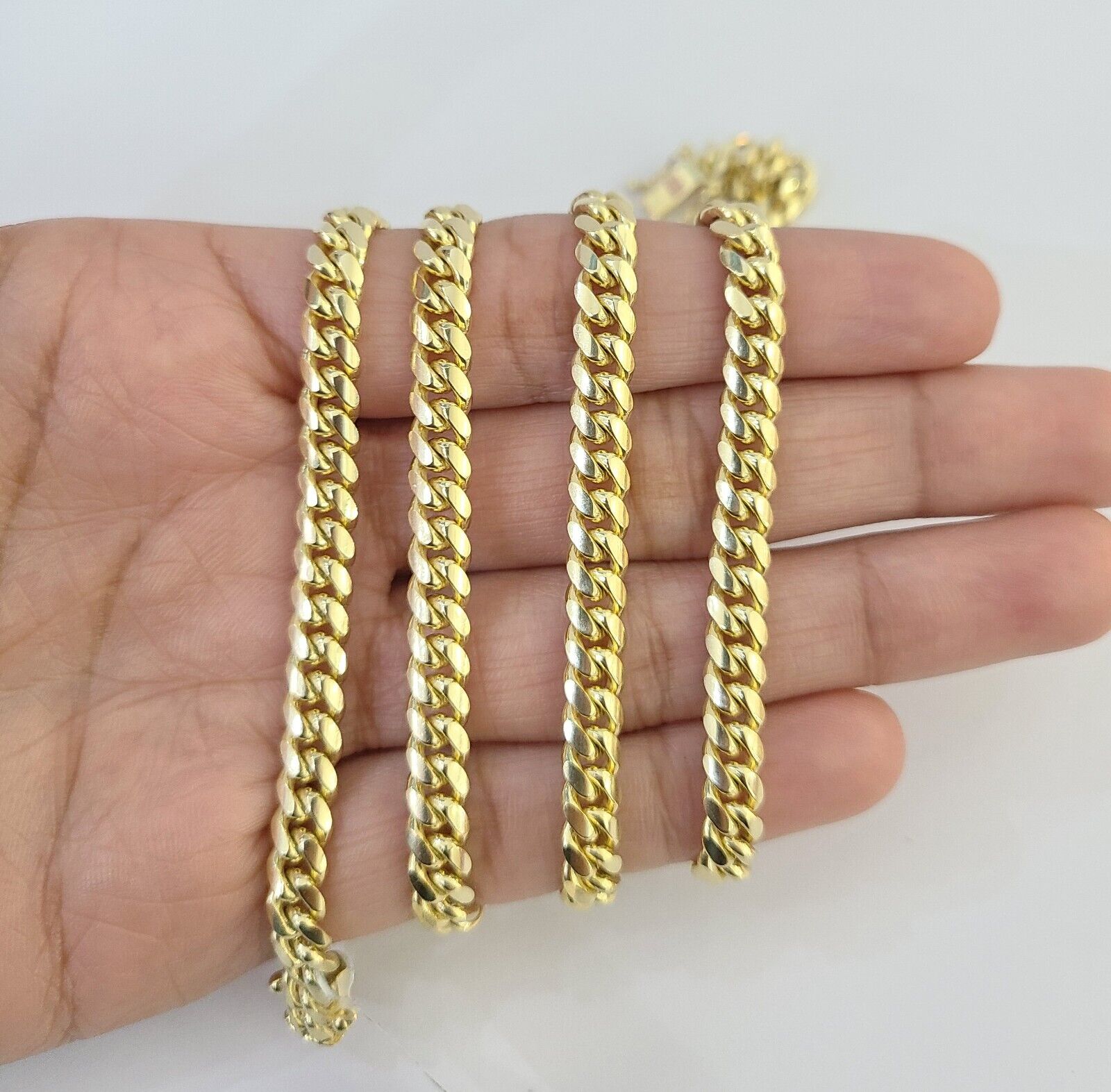 10K Solid Yellow Gold 6mm Miami Cuban Link Chain Necklace 24" Inch 10Kt - GoldenlinQ