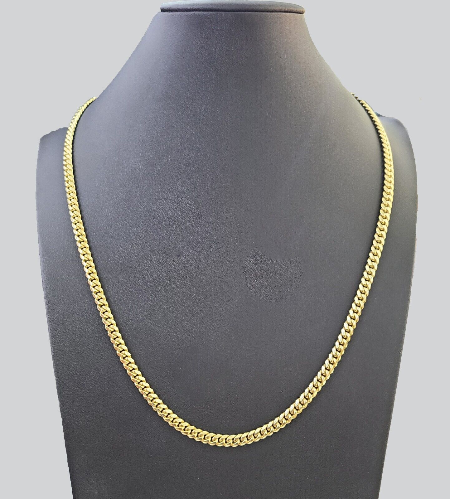 10K Solid Yellow Gold 6mm Miami Cuban Link Chain Necklace 24" Inch 10Kt - GoldenlinQ