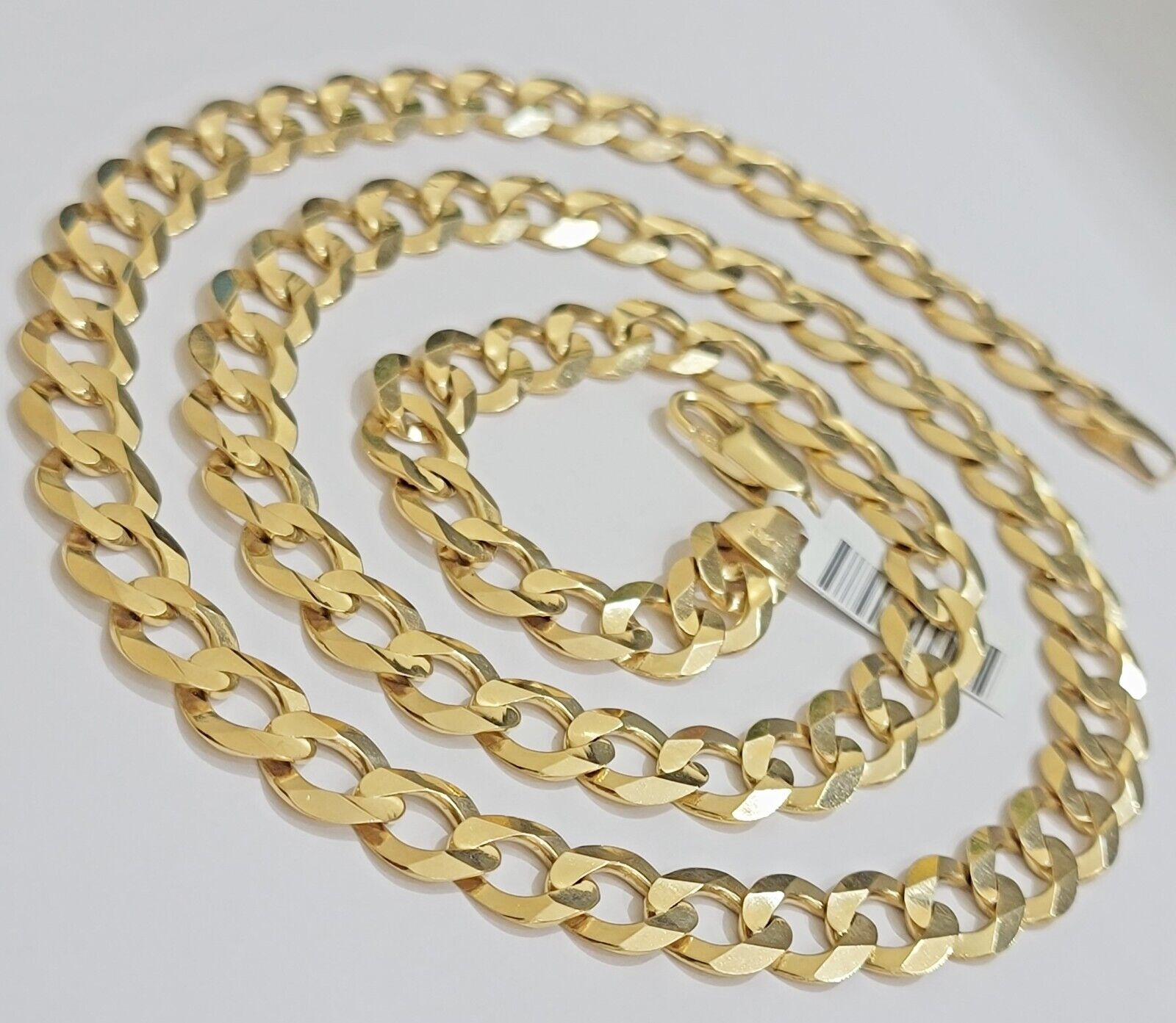 10K Solid Yellow Gold 9mm Cuban Curb Link Chain Necklace 28 Inch Mens, Real 10kt - GoldenlinQ