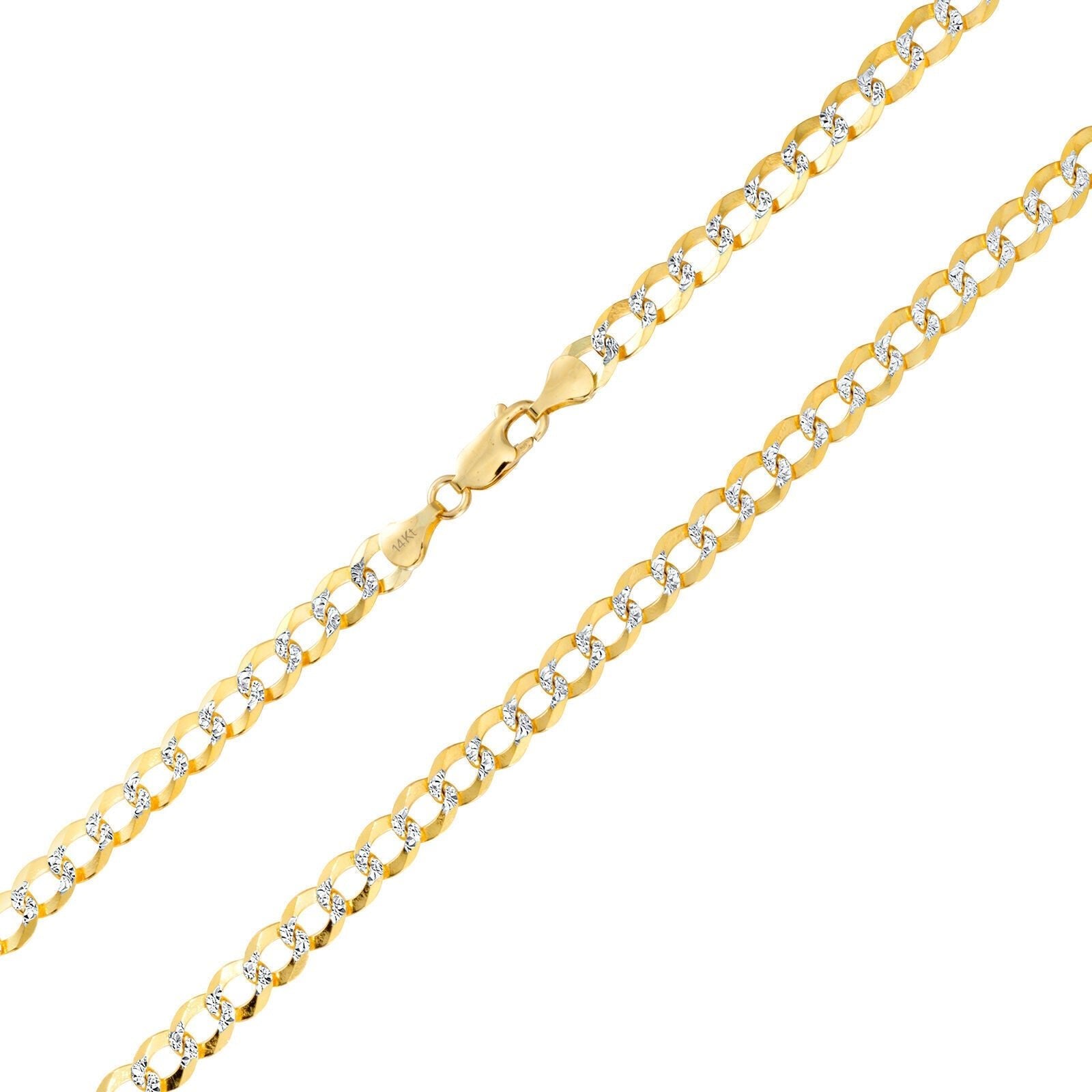 10K Solid Yellow Gold Cuban Curb Chain 12mm Diamond Cut Necklace 20 - 30'' Inches - GoldenlinQ