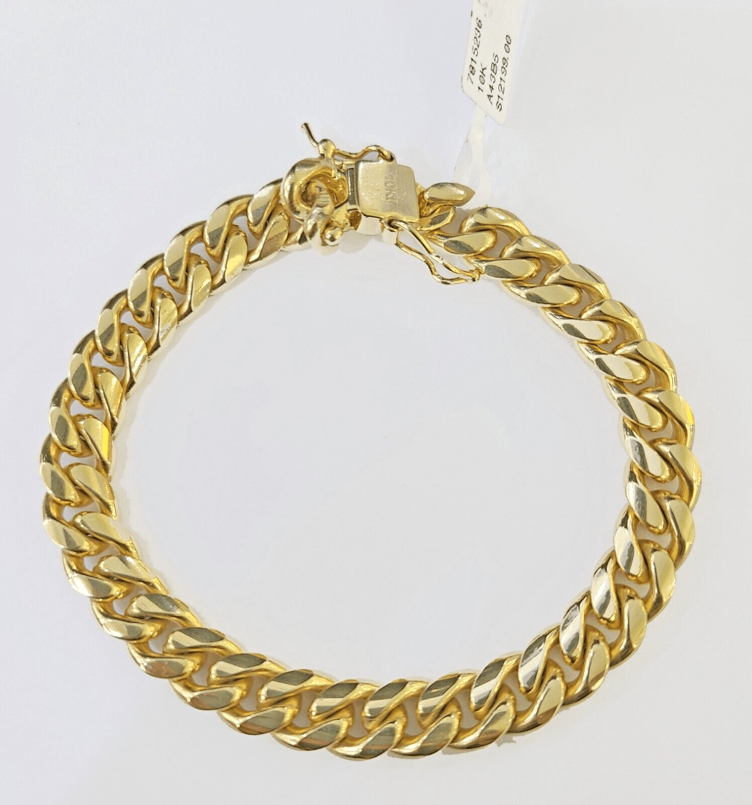 10k Solid Yellow Gold Miami Cuban Bracelet Size 8.5mm 8inches Men Women - GoldenlinQ