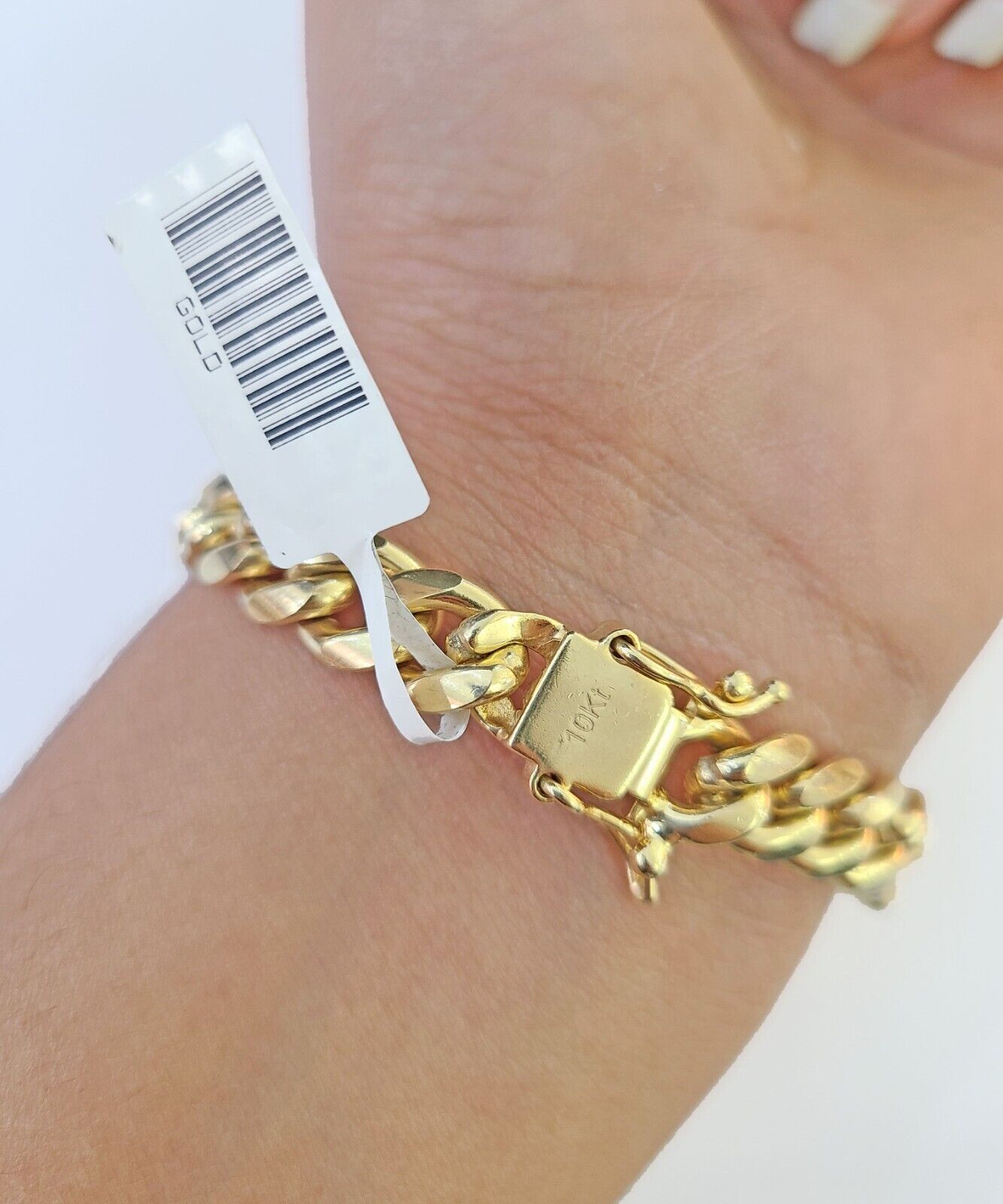 10k Solid Yellow Gold Miami Cuban Bracelet Size 8.5mm 8inches Men Women - GoldenlinQ