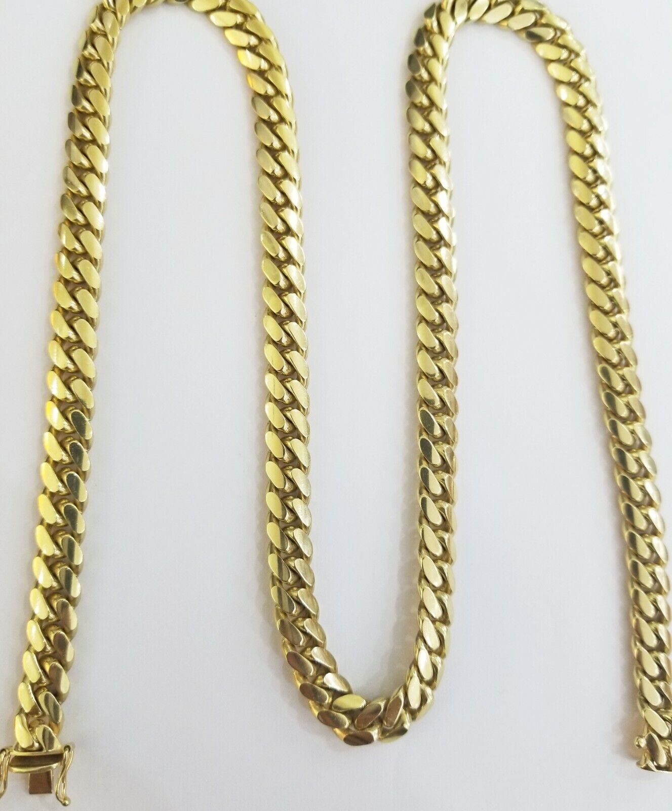 10K SOLID Yellow Gold Miami Cuban Chain 8mm 24" Inch men's Real gold 10kt - GoldenlinQ