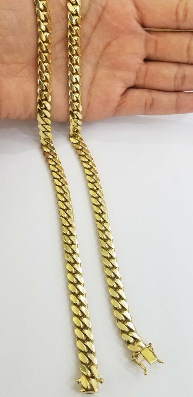 10K SOLID Yellow Gold Miami Cuban Chain 8mm 24" Inch men's Real gold 10kt - GoldenlinQ