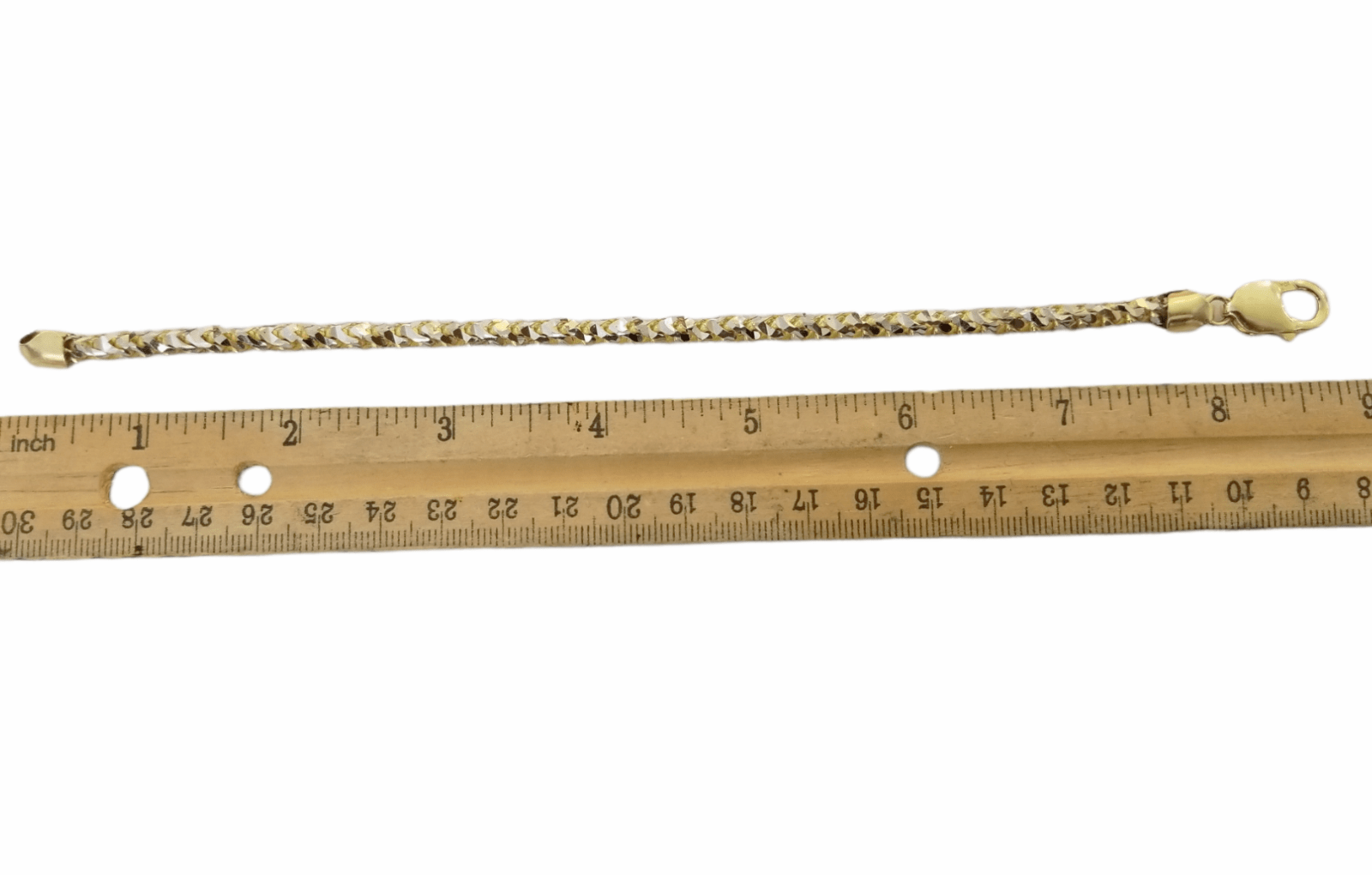 10k Solid Yellow Gold Palm Bracelet 5mm 8" Inch Diamond Cut Real 10Kt - GoldenlinQ