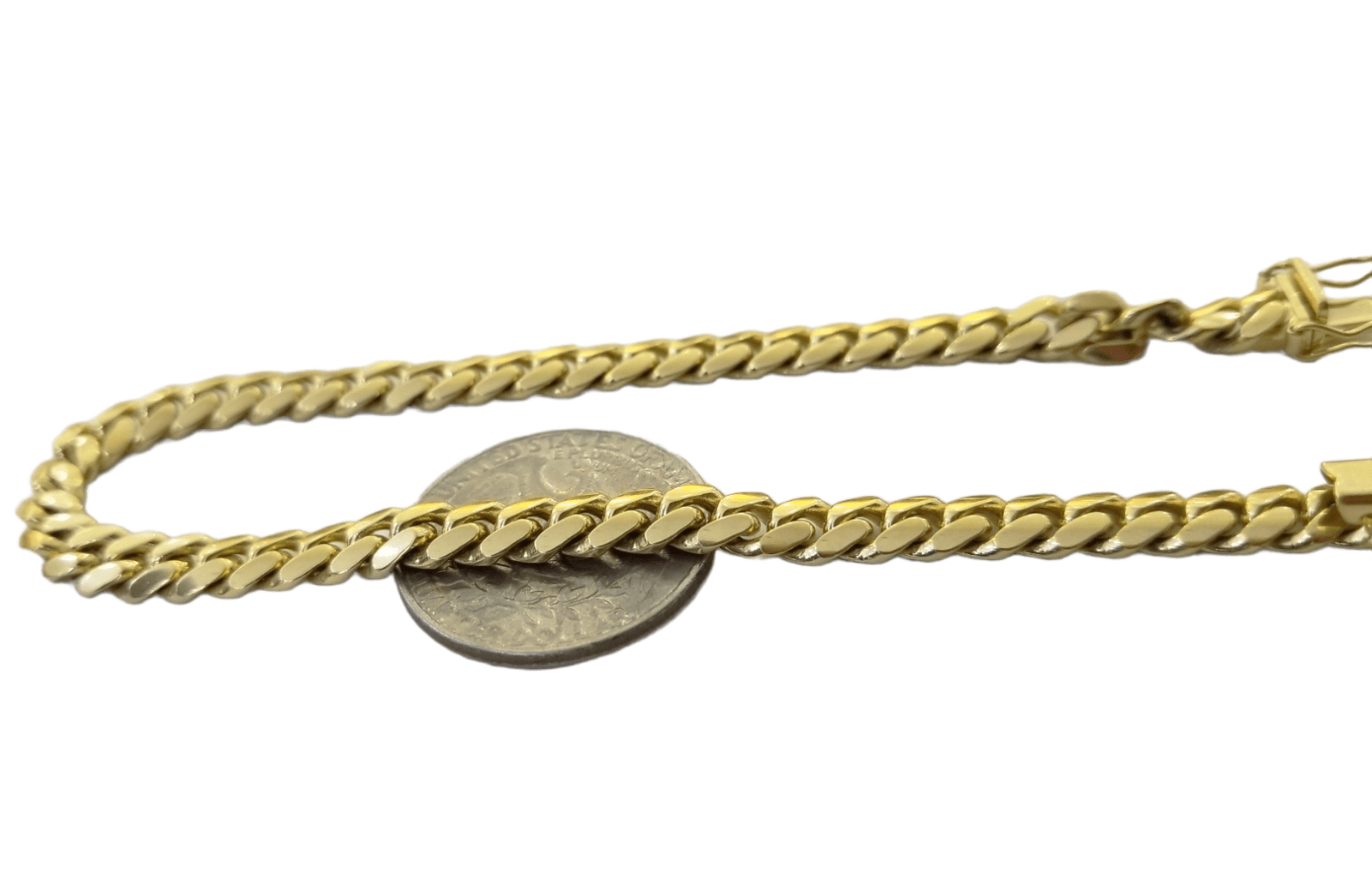 10k Solid Yellow Miami Cuban Link Bracelet 6mm 9" Inch Real 10Kt - GoldenlinQ