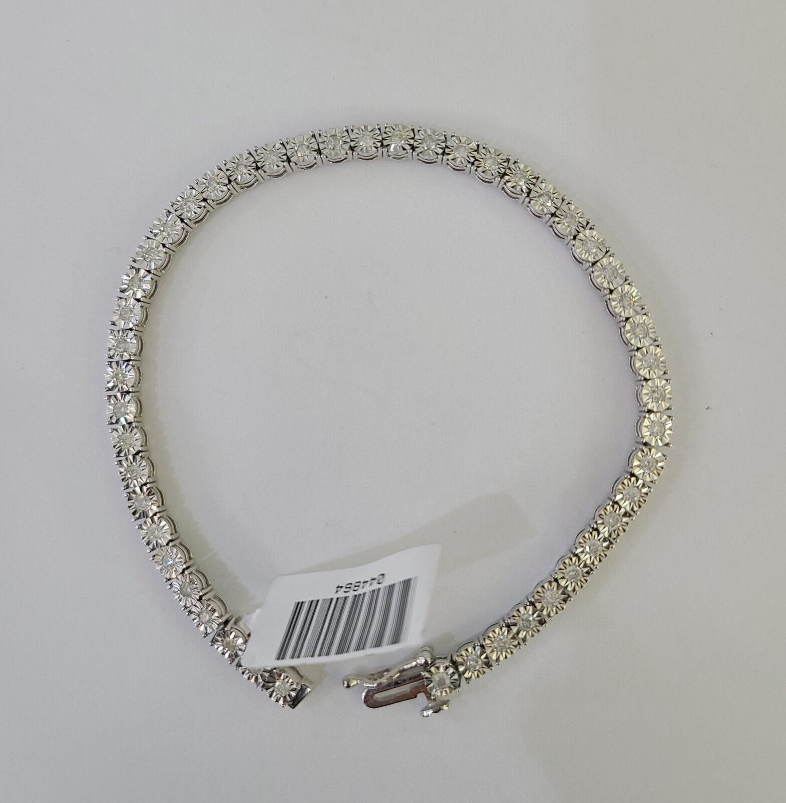 10K White Gold Diamond Bracelet Women Ladies 7" REAL Genuine Gold - GoldenlinQ