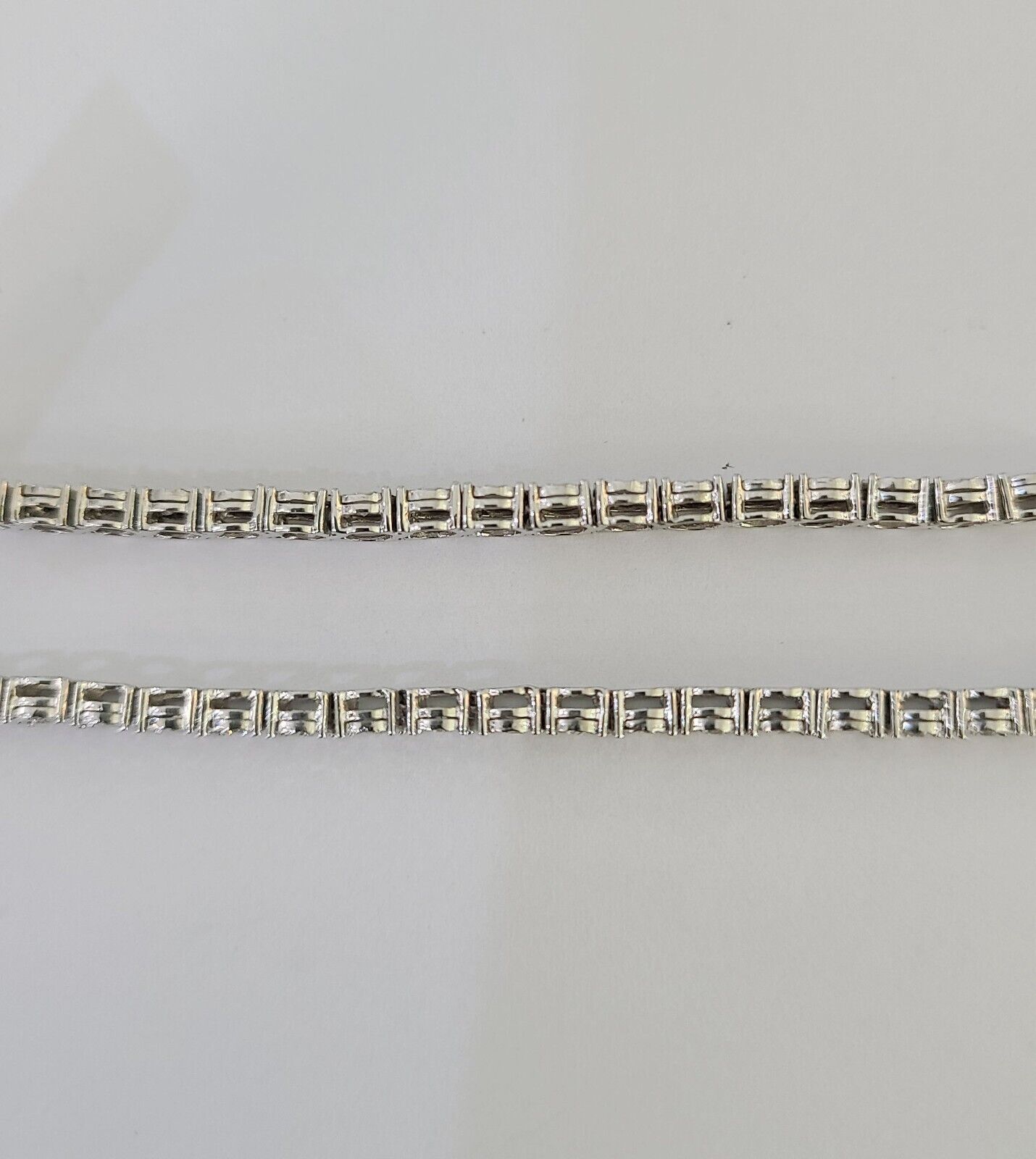 10K White Gold Diamond Bracelet Women Ladies 7" REAL Genuine Gold - GoldenlinQ