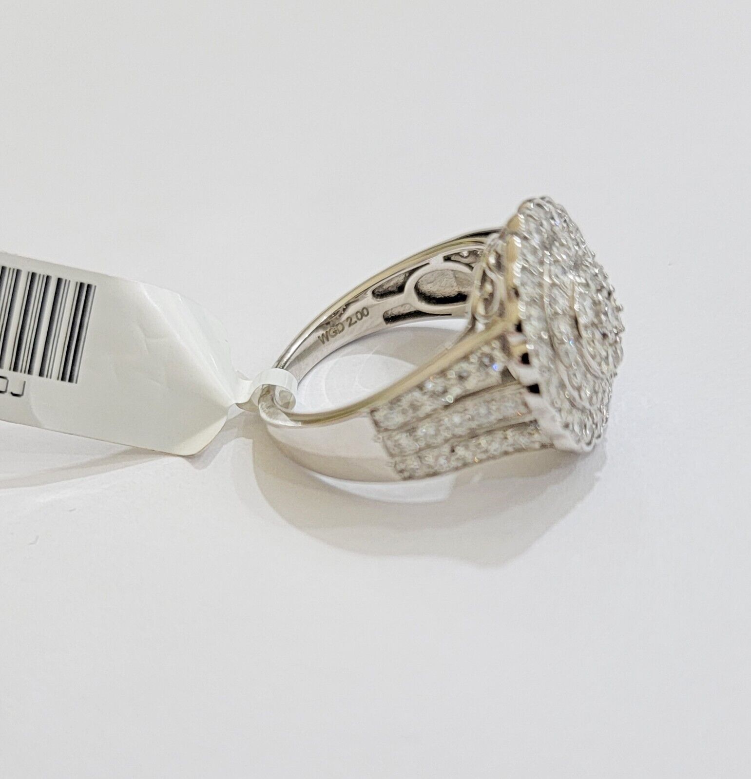 10k White Gold Diamond Ring Ladies 2CT Wedding Engagement Women Solid Band REAL - GoldenlinQ