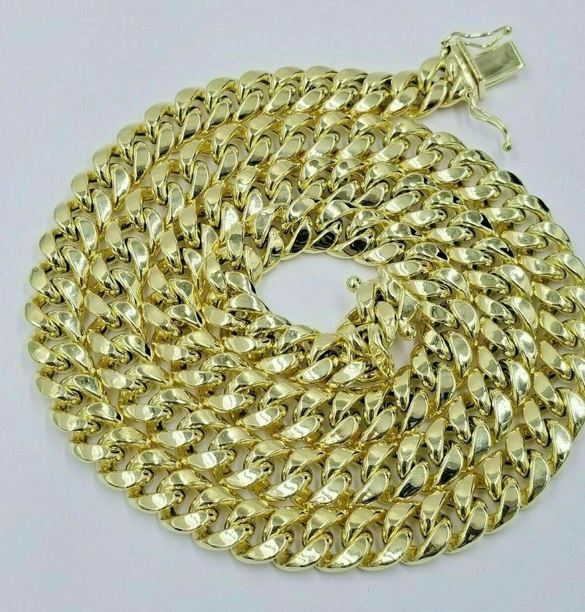 10k Yellow Gold 8mm Chain Miami Cuban Link Necklace 26" Real Box Clasp REAL 10kt - GoldenlinQ