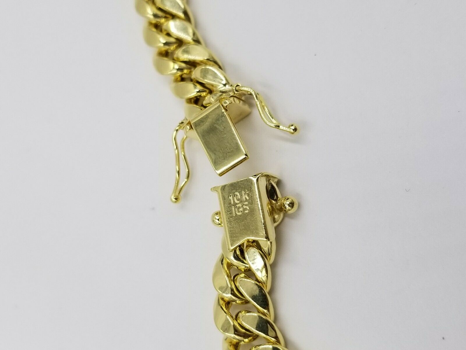 10K Yellow Gold 8mm Real Miami Cuban Link Chain Pendant Necklace Box Lock 18 - 30" - GoldenlinQ