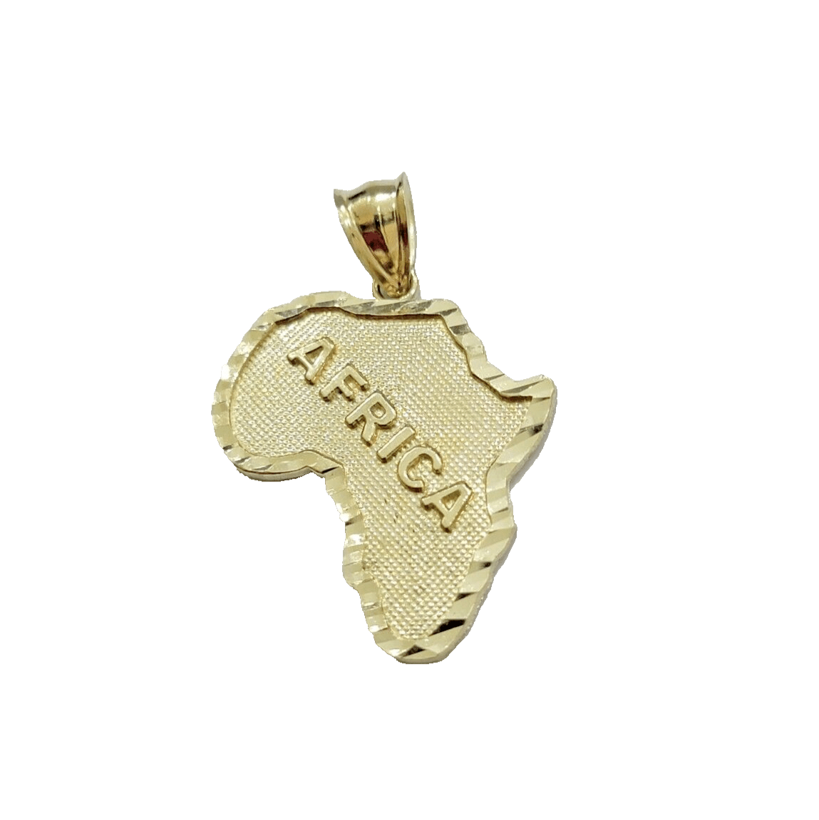 10k Yellow Gold Africa Map Charm Rope Chain 26 Inch Necklace Pendant SET SALE - GoldenlinQ