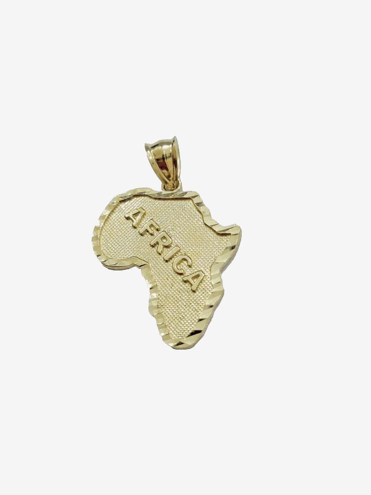 10k Yellow Gold Africa Map Miami Cuban Chain Charm Pendant 18 Inch Necklace SALE - GoldenlinQ