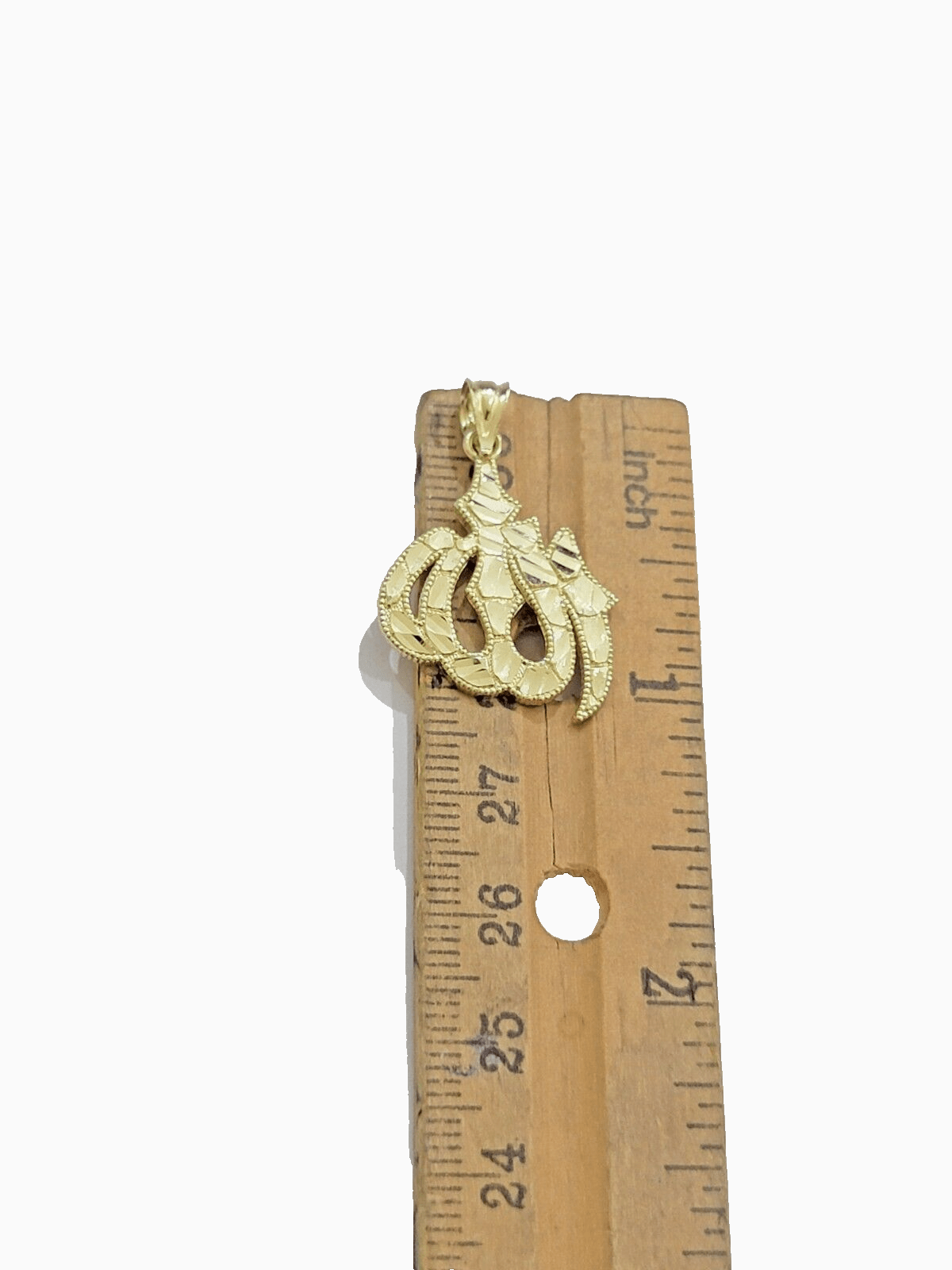 10k Yellow Gold Allah Charm Miami Cuban Chain 18 Inch Necklace 10kt Pendant Real - GoldenlinQ