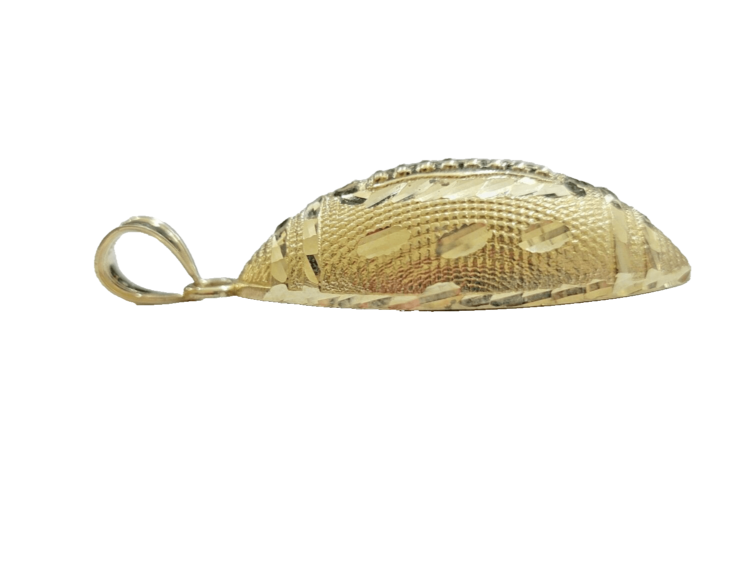 10k Yellow Gold American Football Charm Rope Chain 4mm 22 Inch Necklace Pendant - GoldenlinQ