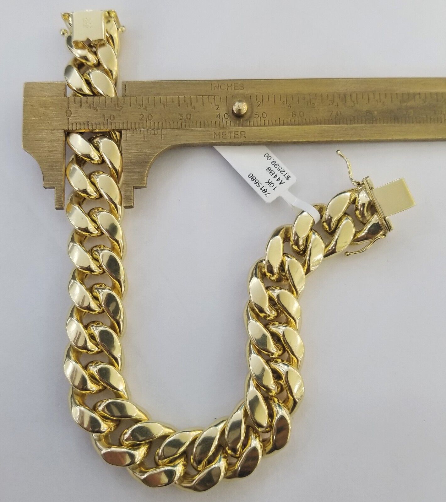 10K Yellow Gold Bracelet 15mm Miami Cuban Link 9" inch Real 10kt Gold Thick,mens - GoldenlinQ