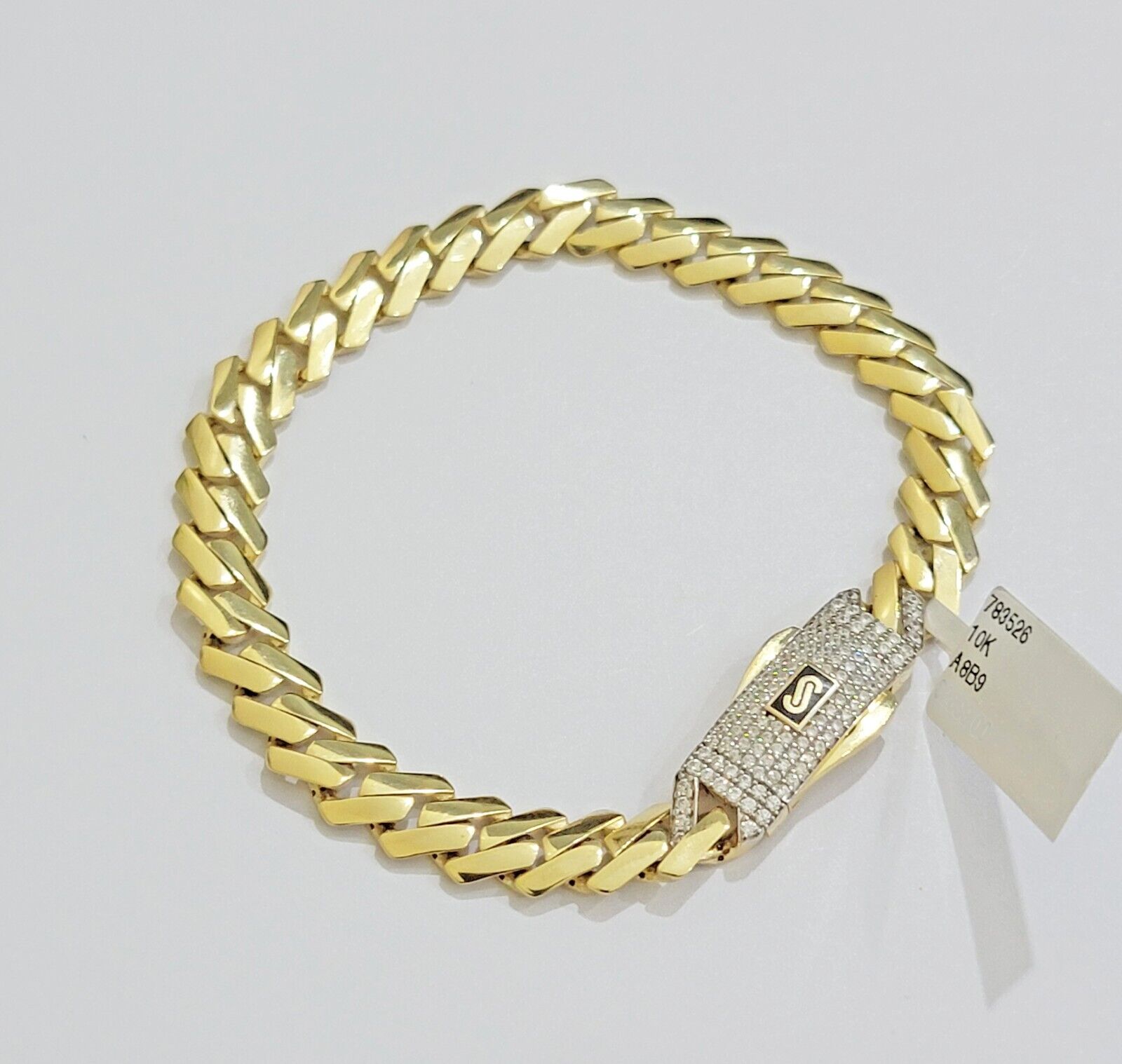 10k Yellow Gold Bracelet Ladies 7.25 Inch Royal Monaco Cuban Link 7mm For Women - GoldenlinQ