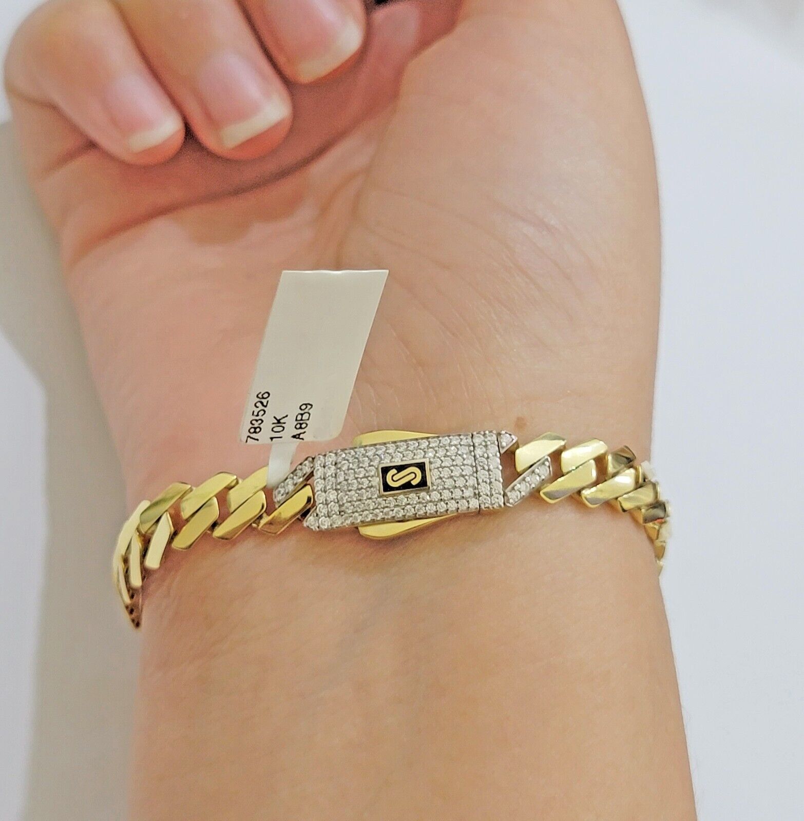 10k Yellow Gold Bracelet Ladies 7.25 Inch Royal Monaco Cuban Link 7mm For Women - GoldenlinQ