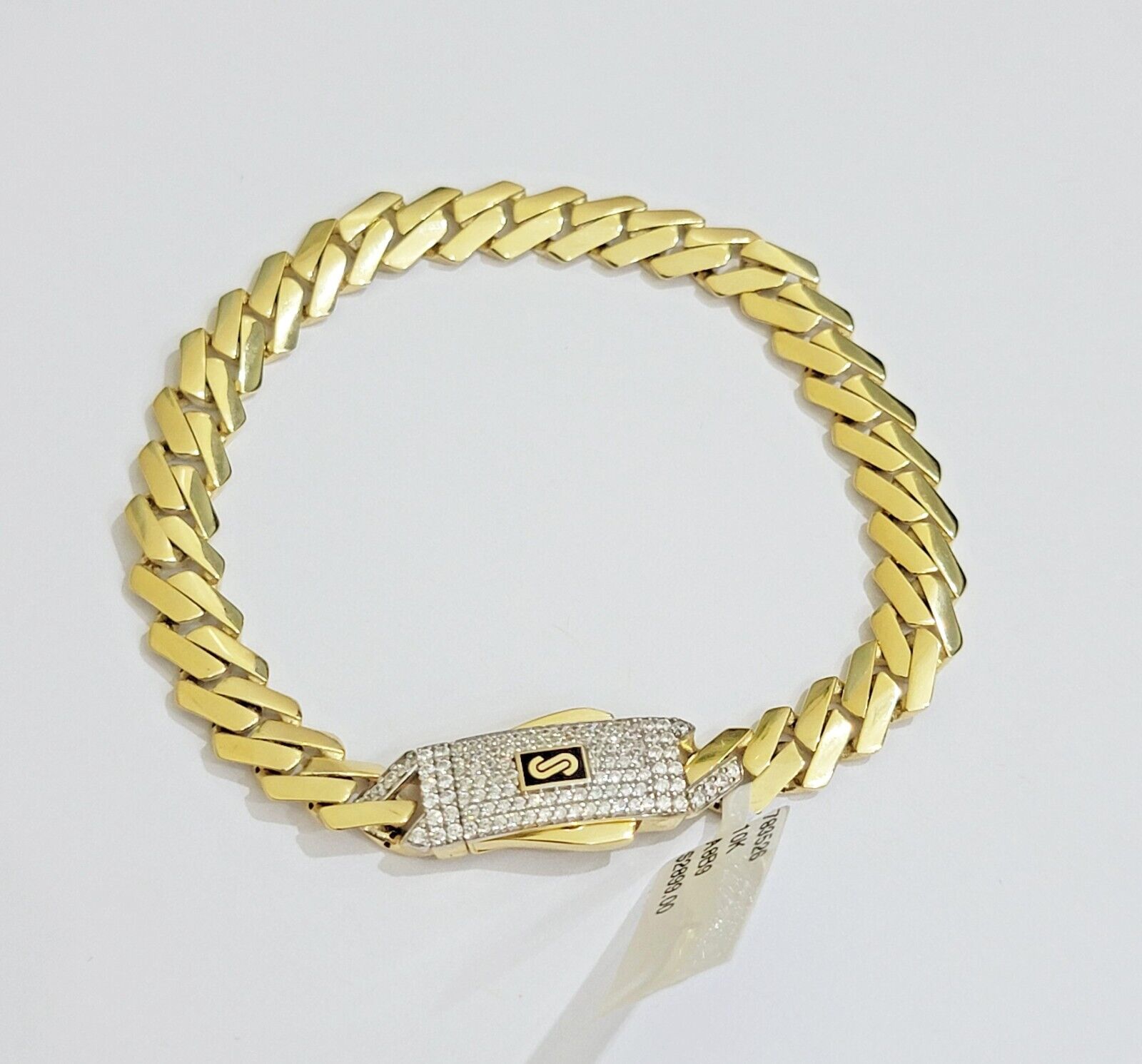 10k Yellow Gold Bracelet Ladies 7.25 Inch Royal Monaco Cuban Link 7mm For Women - GoldenlinQ