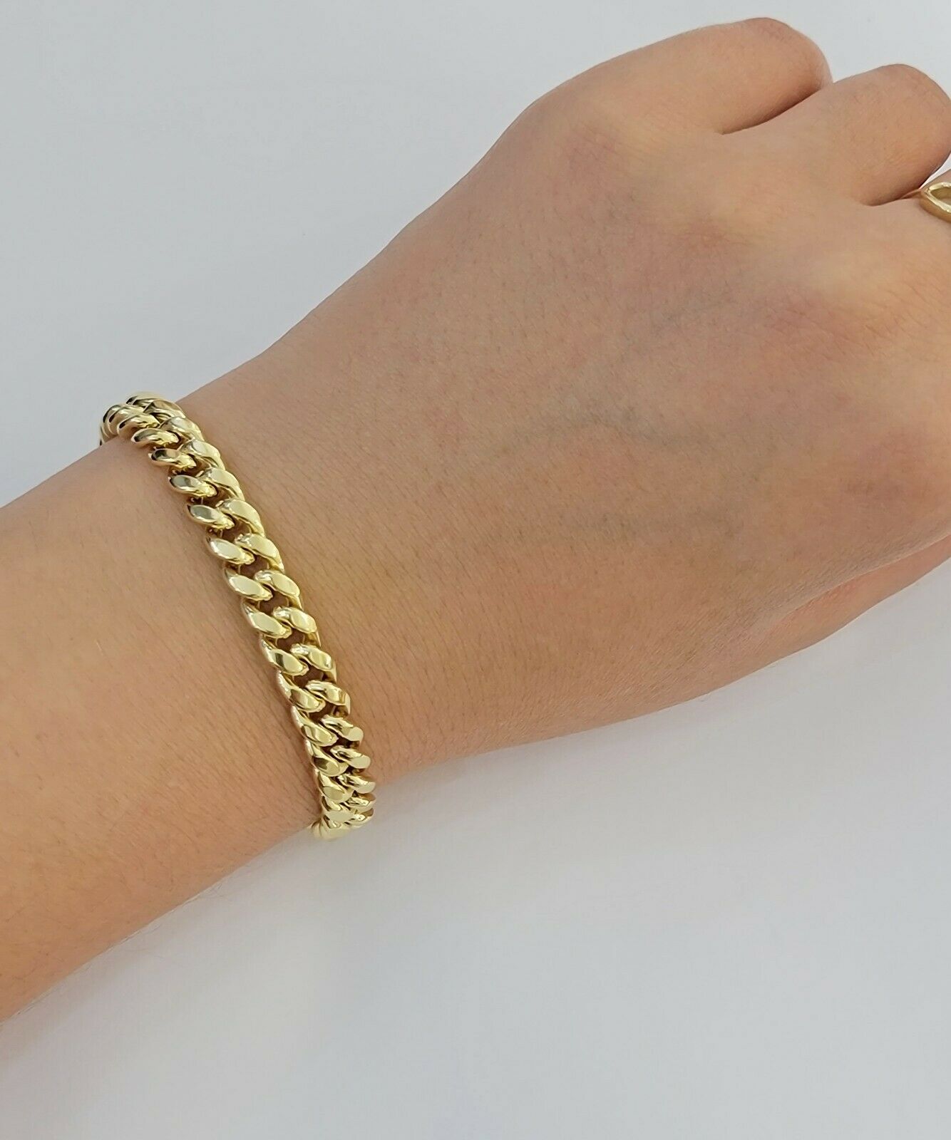 10k Yellow Gold Bracelet Miami Cuban Link 8" 7mm REAL 10 kt men & Women, STRONG - GoldenlinQ