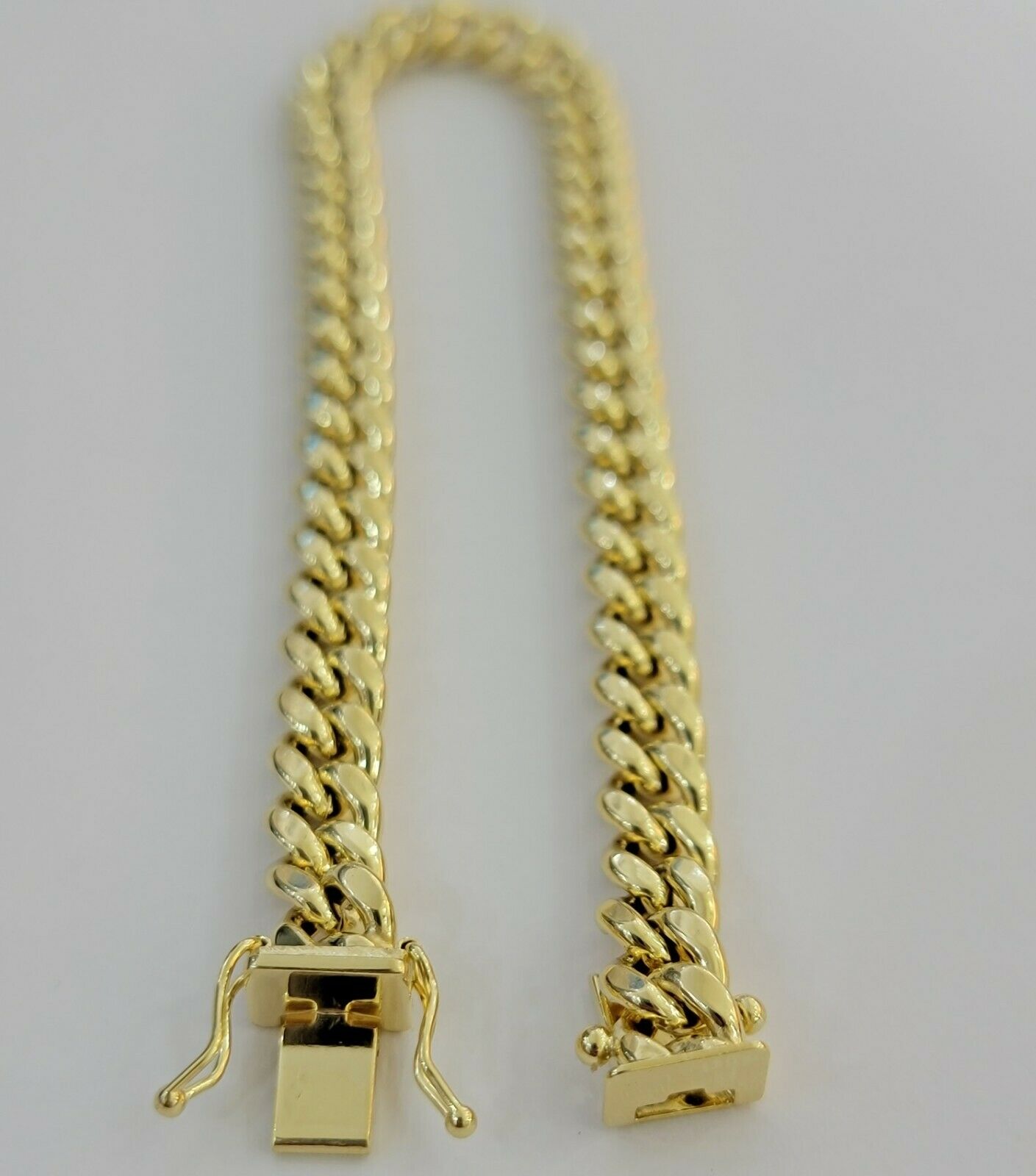 10k Yellow Gold Bracelet Miami Cuban Link 8" 7mm REAL 10 kt men & Women, STRONG - GoldenlinQ