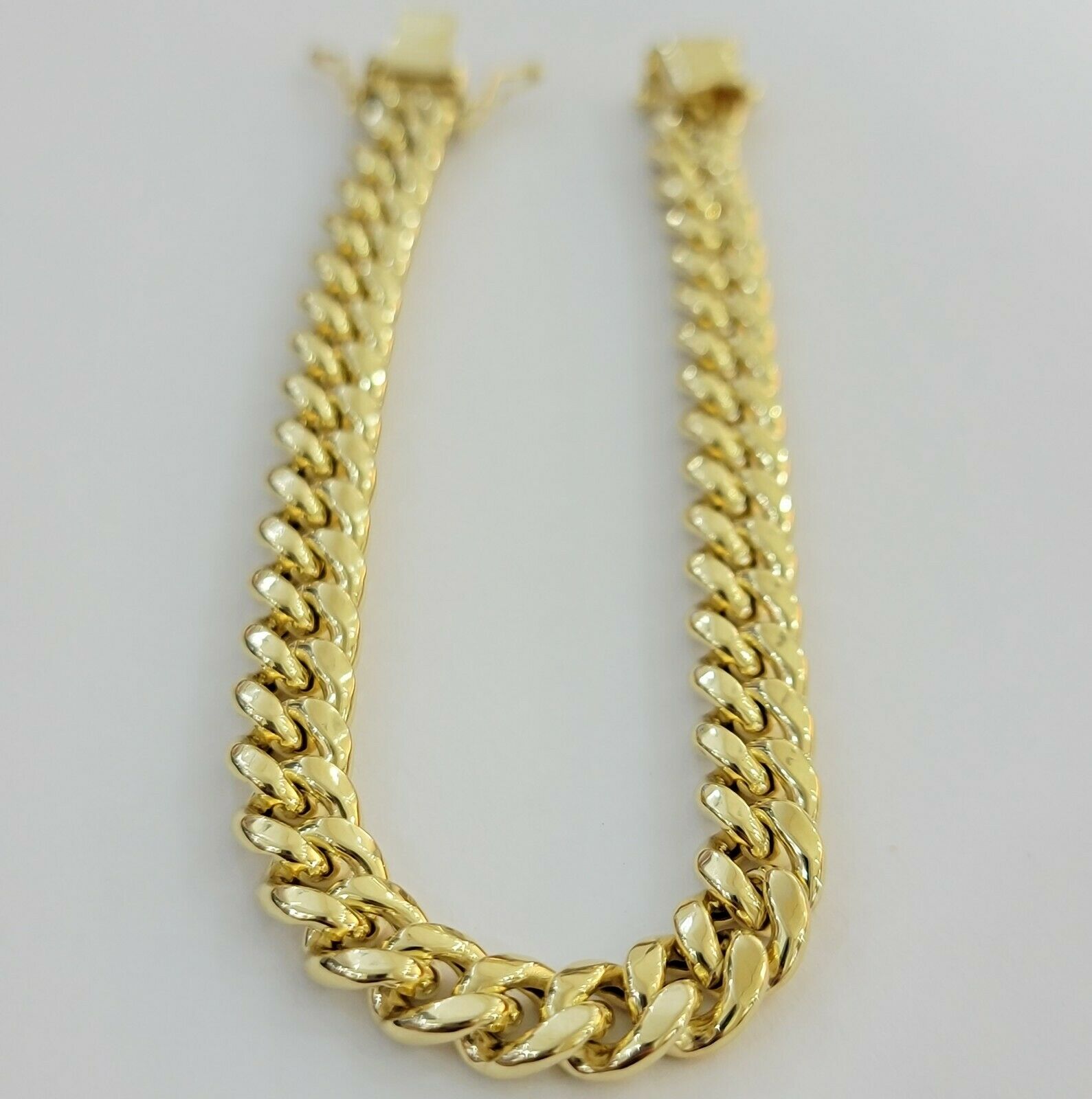 10k Yellow Gold Bracelet Miami Cuban Link 8" 7mm REAL 10 kt men & Women, STRONG - GoldenlinQ