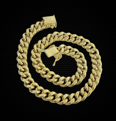 10k Yellow Gold Bracelet Miami Cuban Link 8" 7mm REAL 10 kt men & Women, STRONG - GoldenlinQ