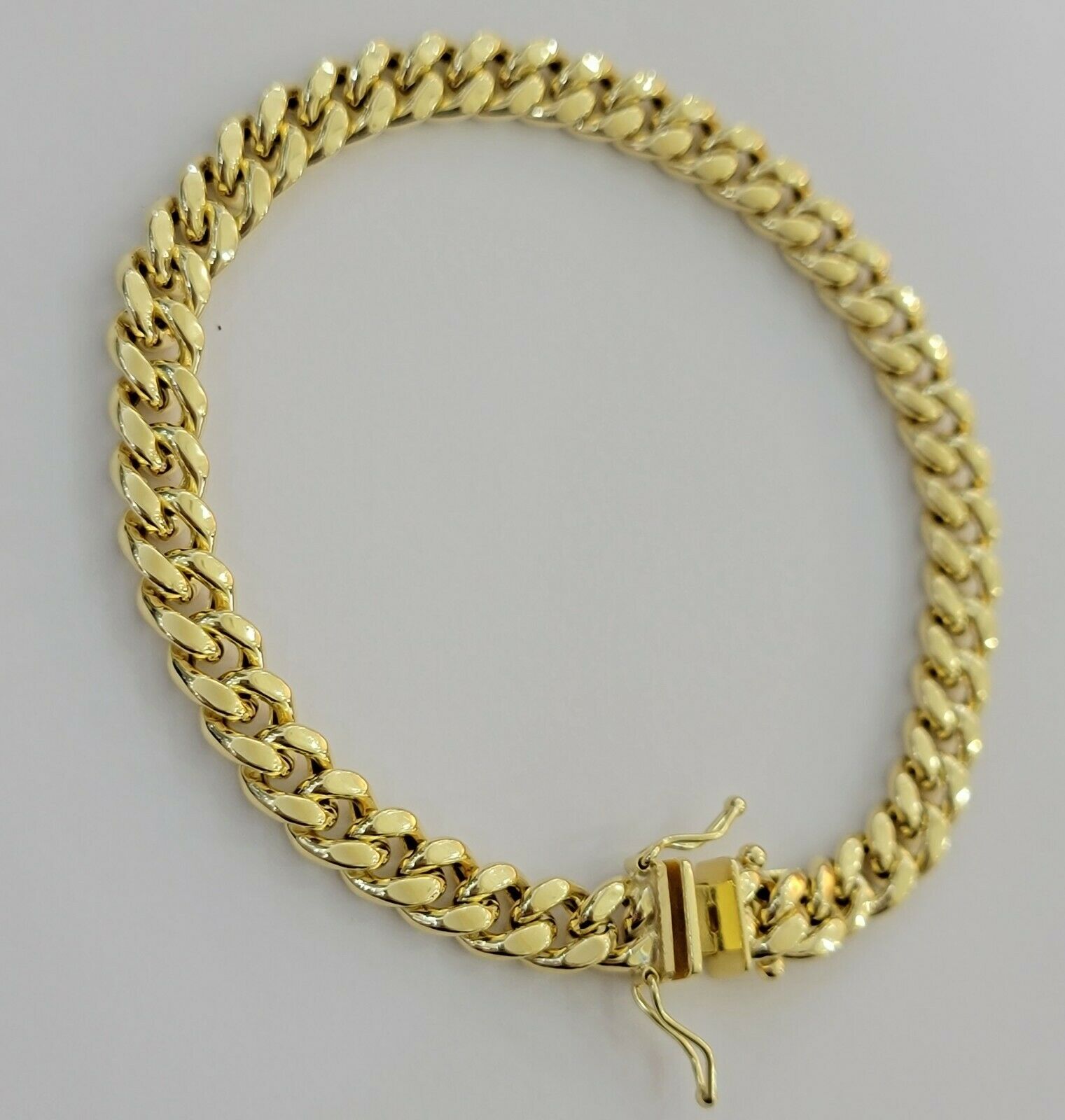10k Yellow Gold Bracelet Miami Cuban Link 8" 7mm REAL 10 kt men & Women, STRONG - GoldenlinQ