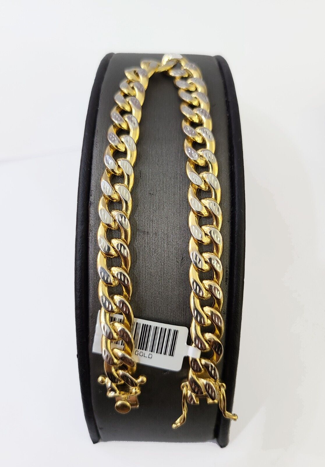 10K Yellow Gold Bracelet Real Cuban Curb Link Diamond Cut 10mm 8" Inch REAL Gold - GoldenlinQ