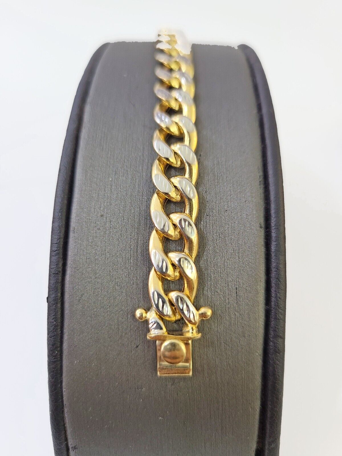 10K Yellow Gold Bracelet Real Cuban Curb Link Diamond Cut 10mm 8" Inch REAL Gold - GoldenlinQ