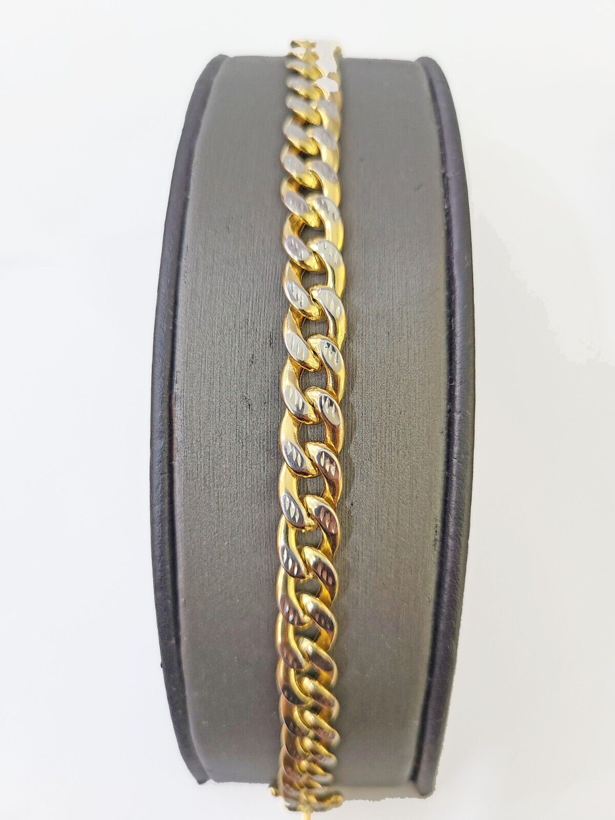 10K Yellow Gold Bracelet Real Cuban Curb Link Diamond Cut 10mm 8" Inch REAL Gold - GoldenlinQ